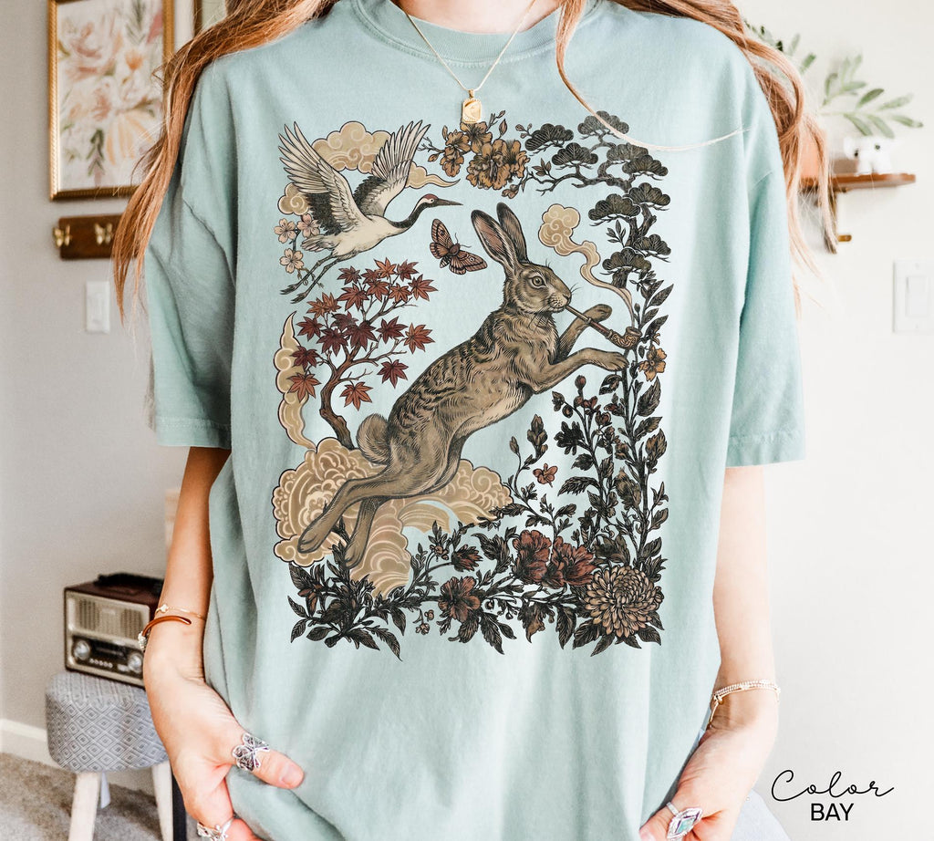 Retro Rabbit Shirt, Wild Hare Smoking Pipe T-Shirt, Comfort Colors Tee