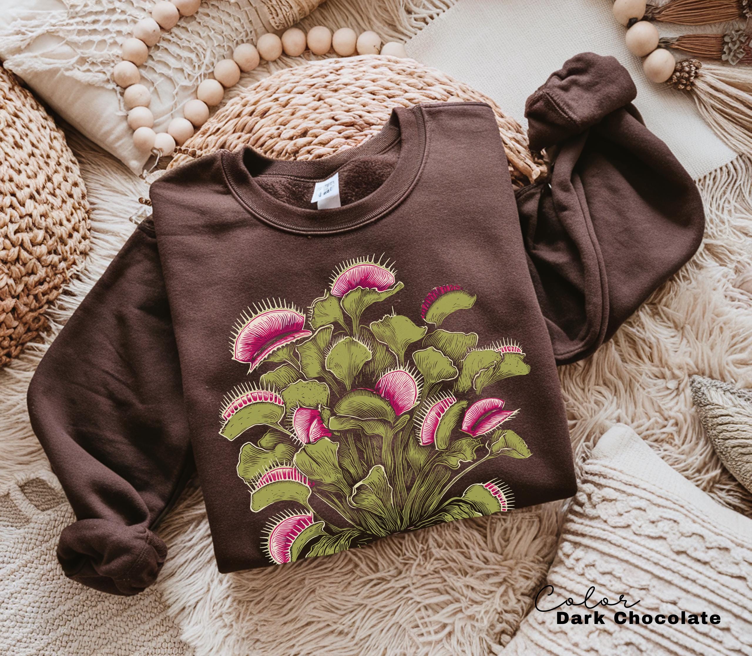 Venus Flytrap Shirt, Botanical Comfort Colors T-Shirt, Sweatshirt, Gardener Gift, Nature Cottagecore Tee