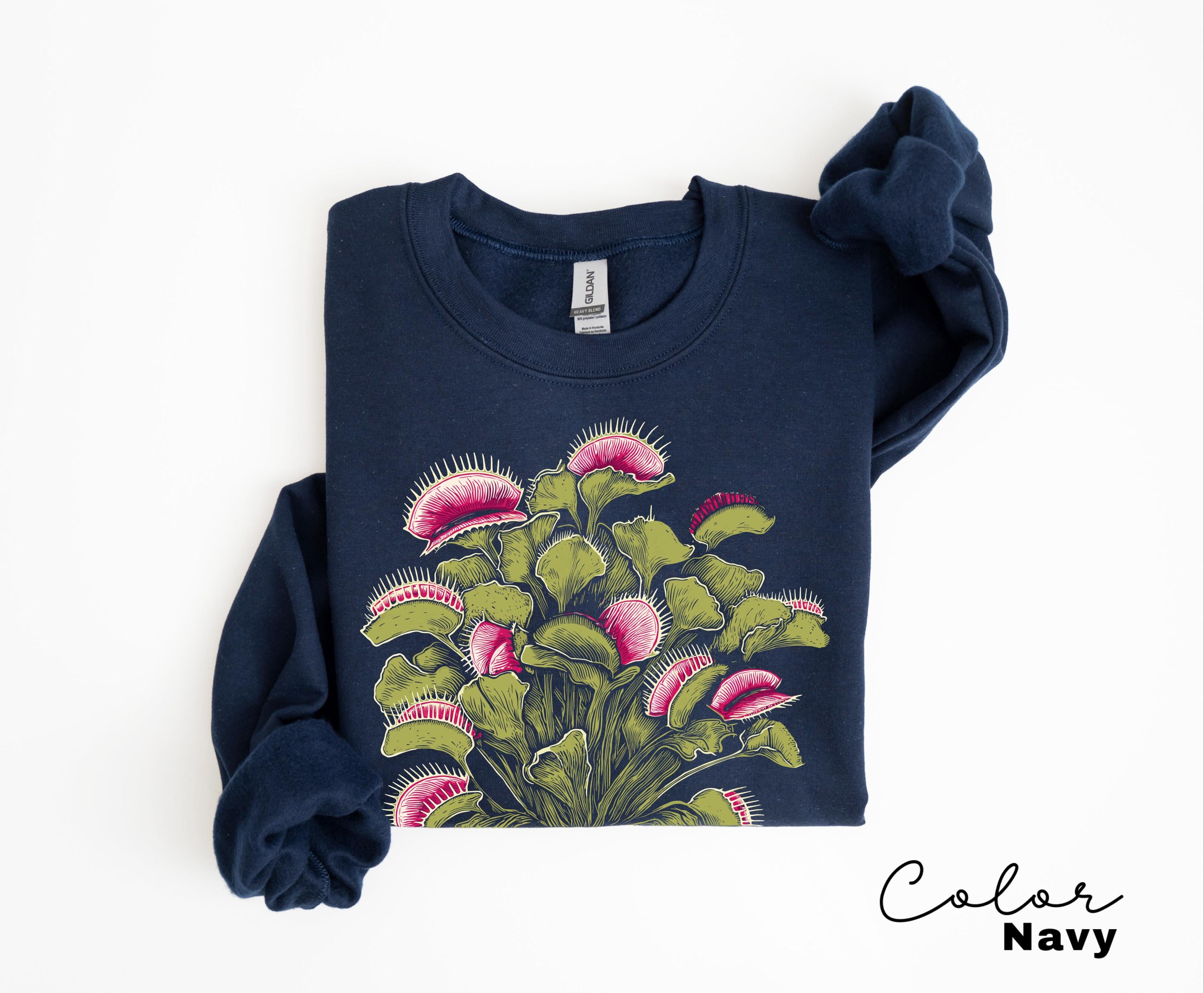 Venus Flytrap Shirt, Botanical Comfort Colors T-Shirt, Sweatshirt, Gardener Gift, Nature Cottagecore Tee