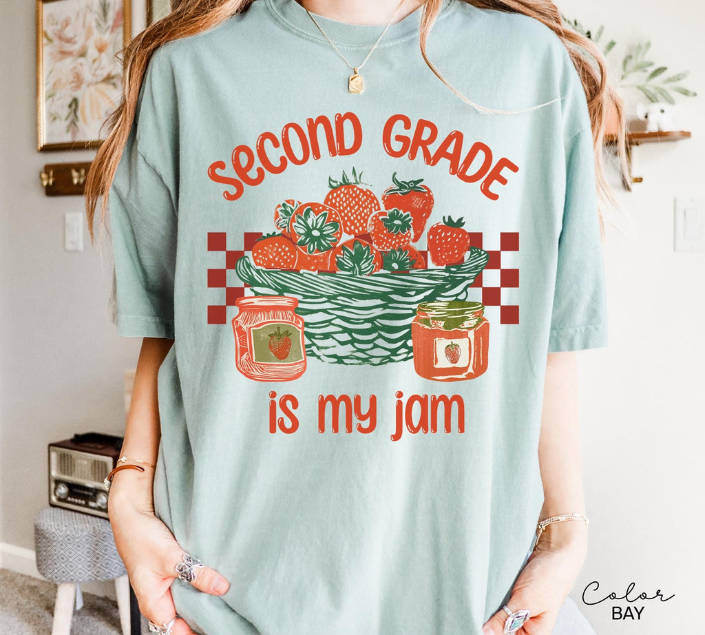 Second Grade Is My Jam, Teacher Appreciation Gift, Teacher Sweatshirt, Back To School, Strawberry Shirt