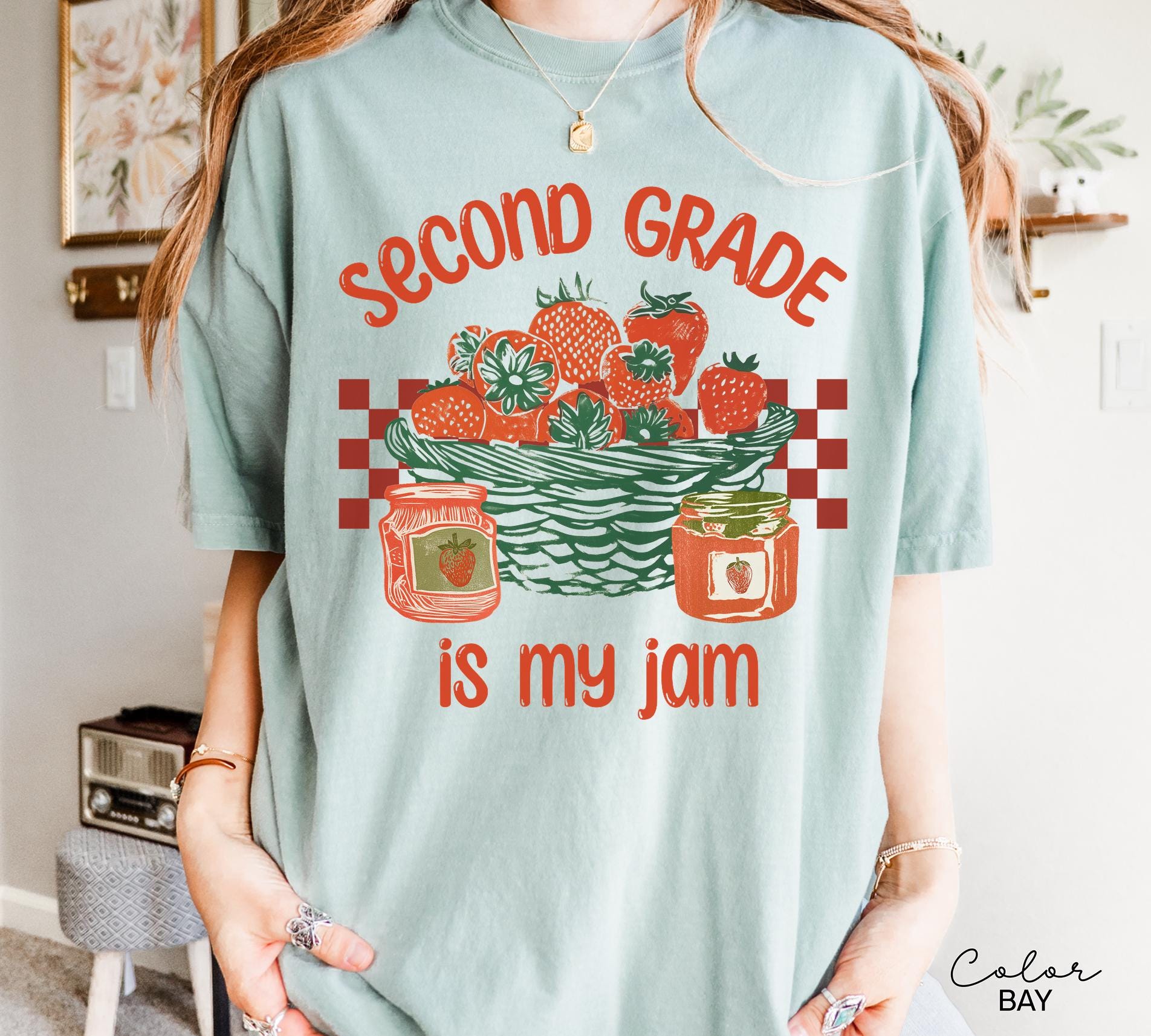 Second Grade Is My Jam, Teacher Appreciation Gift, Teacher Sweatshirt, Back To School, Strawberry Shirt
