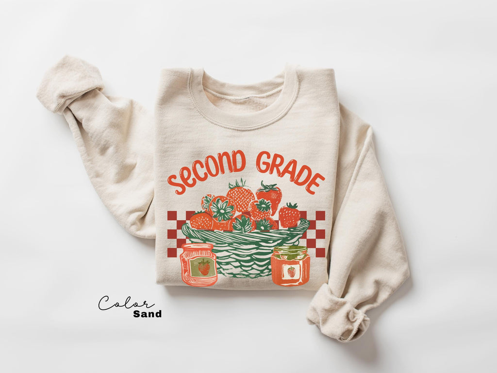 Second Grade Is My Jam, Teacher Appreciation Gift, Teacher Sweatshirt, Back To School, Strawberry Shirt