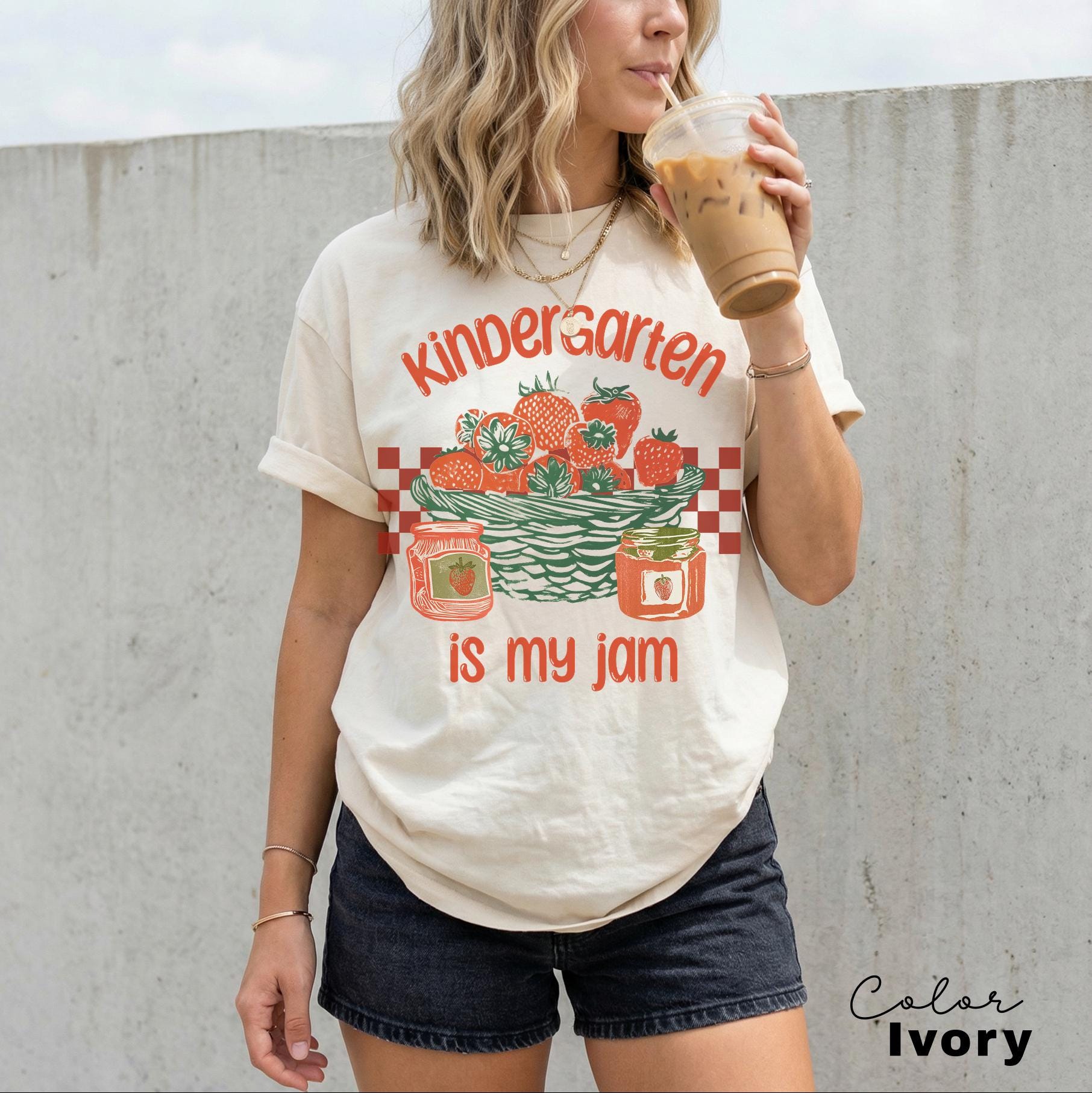 Kindergarten Is My Jam, Teacher Appreciation Gift, Teacher Sweatshirt, Back To School, Strawberry Shirt