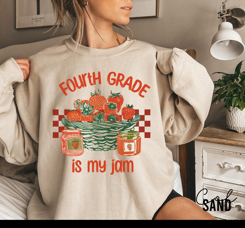 Fourth Grade Is My Jam, Teacher Appreciation Gift, Teacher Sweatshirt, Back To School, Strawberry Shirt