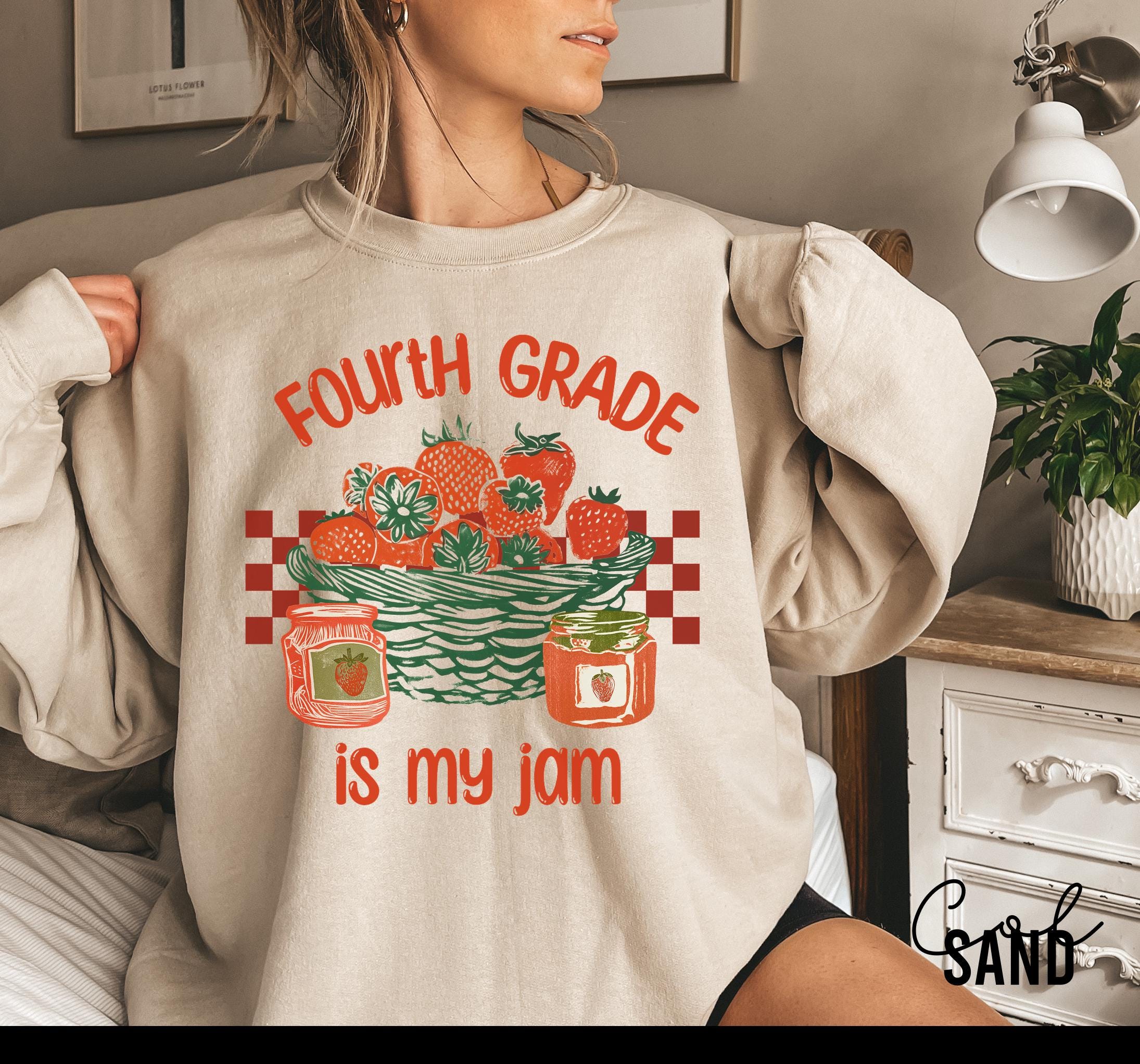 Fourth Grade Is My Jam, Teacher Appreciation Gift, Teacher Sweatshirt, Back To School, Strawberry Shirt