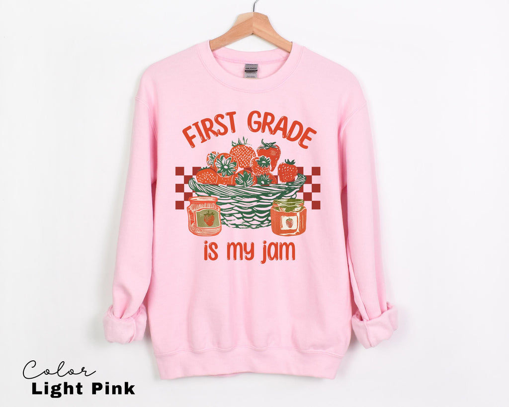 First Grade Is My Jam, Teacher Appreciation Gift, Teacher Sweatshirt, Back To School, Strawberry Shirt