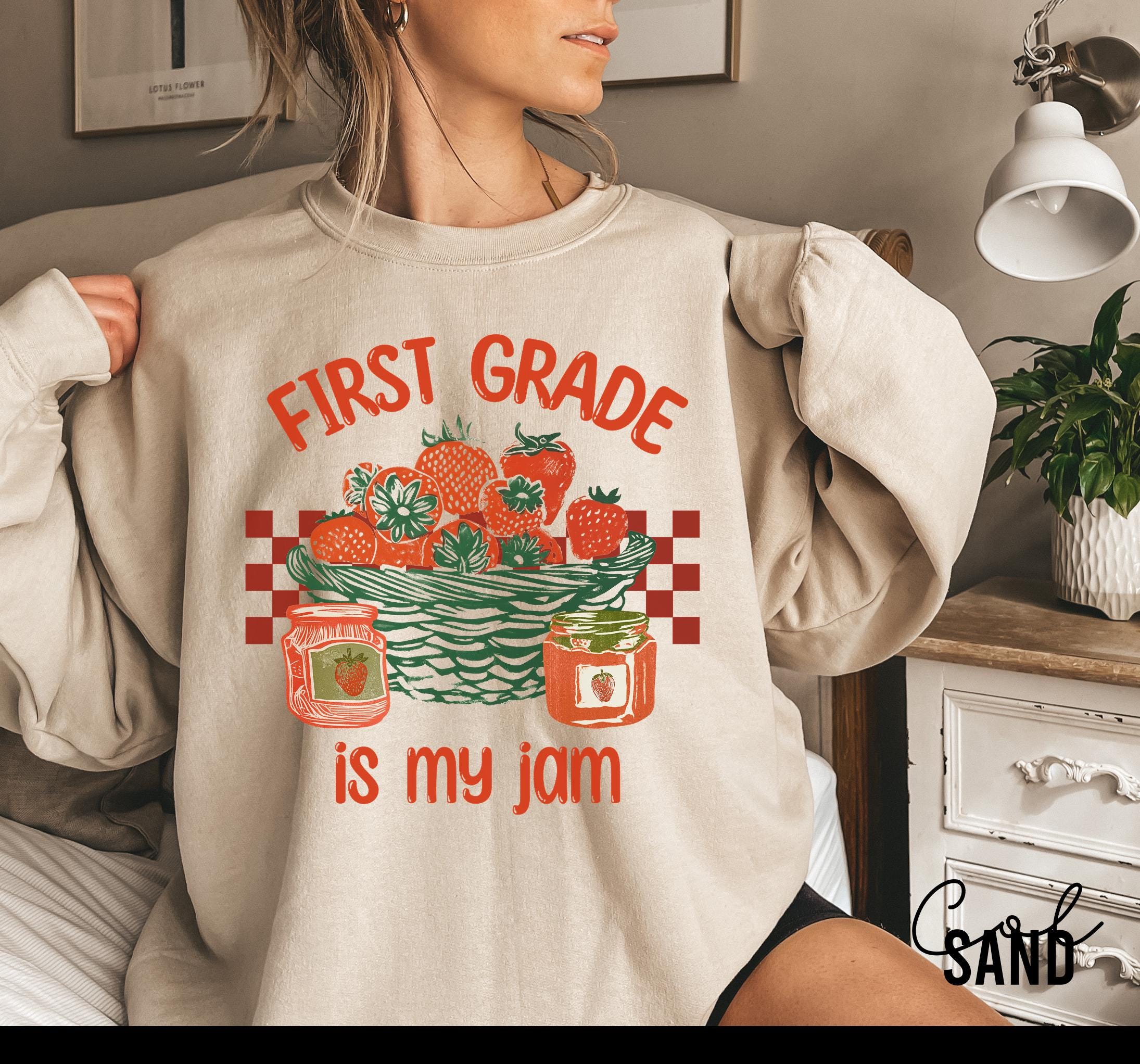 First Grade Is My Jam, Teacher Appreciation Gift, Teacher Sweatshirt, Back To School, Strawberry Shirt