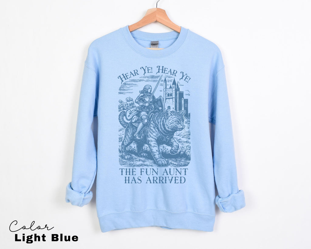 Funny Aunt Shirt Knight Cat Rider Pregnancy Reveal Sister Gift