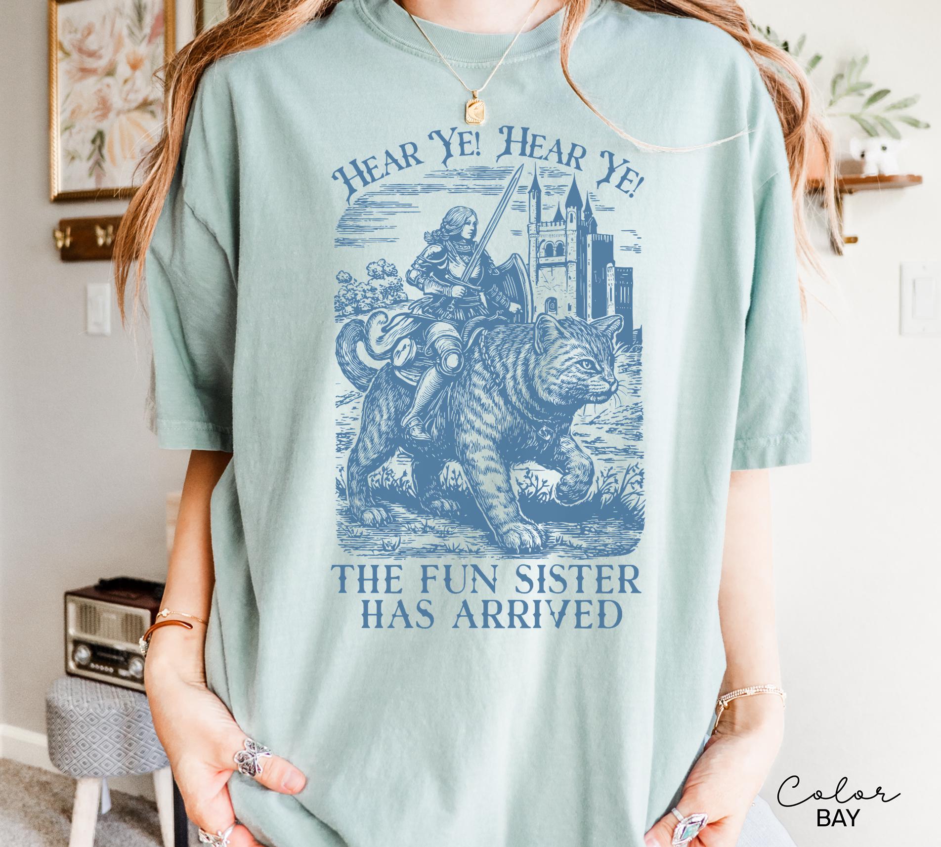 Funny Sister Shirt Knight Cat Shirt, the Fun Sister, Big Sister tshirt, Little Sisters Gift, Gifts For Sister, Sarcastic Saying