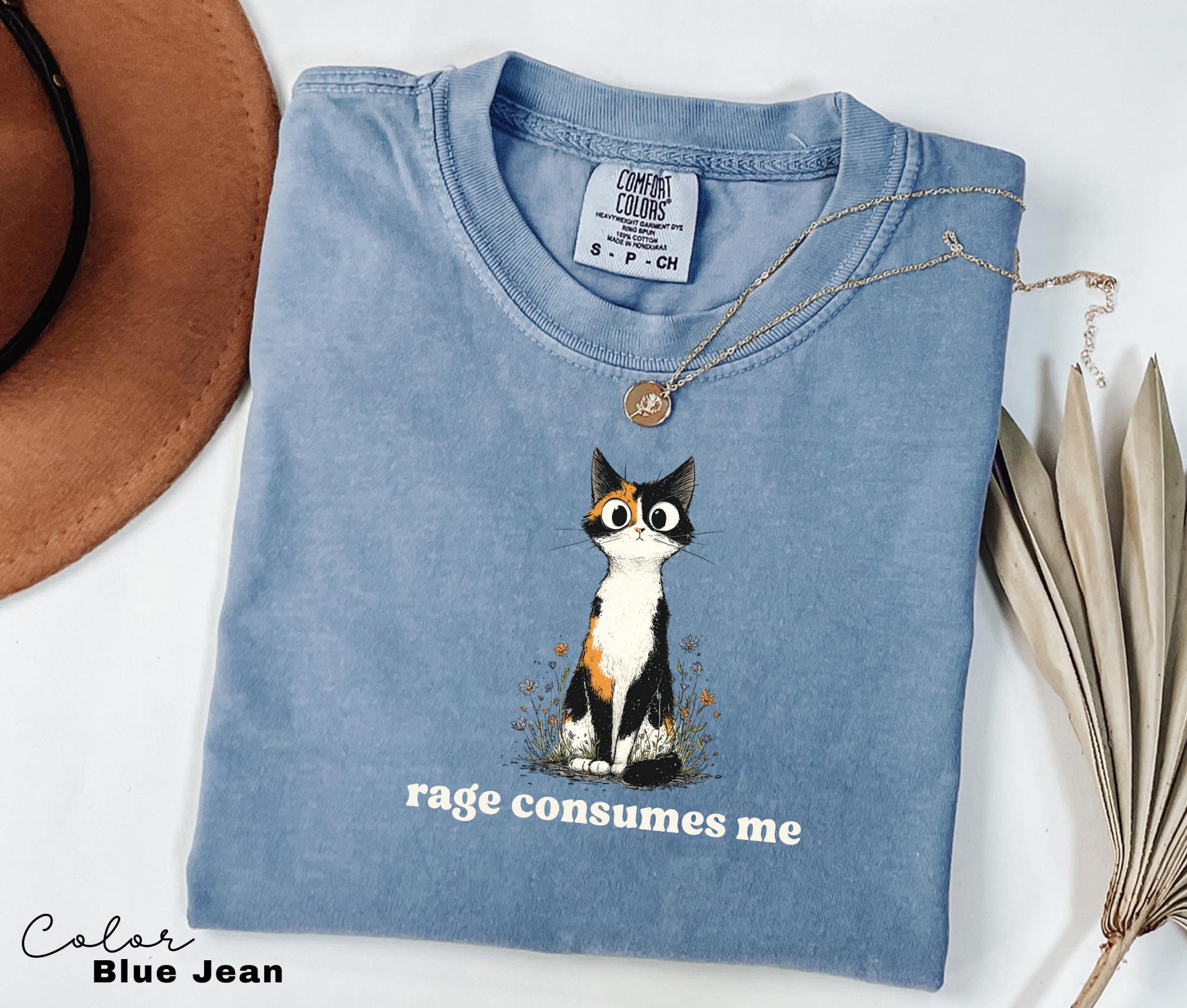 Rage Consumes Me Shirt, Cute Cat Meme T-Shirt, Funny Sarcastic Kitten Tee, Comfort Colors Funny Mental Health T Shirt,