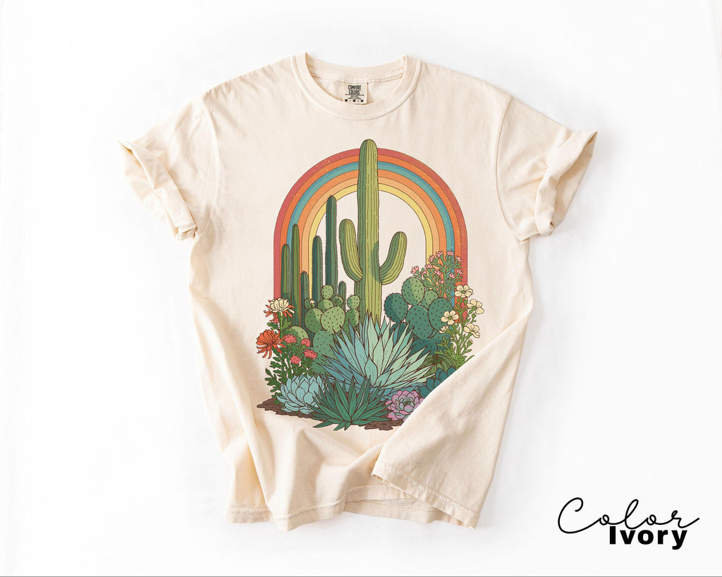 Desert Cactus Shirt, Southwest Cactus Tee, Boho Western Shirt, Arizona Desert Graphic Tee, Retro Desert Shirt