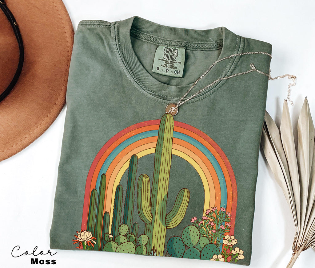 Desert Cactus Shirt, Southwest Cactus Tee, Boho Western Shirt, Arizona Desert Graphic Tee, Retro Desert Shirt