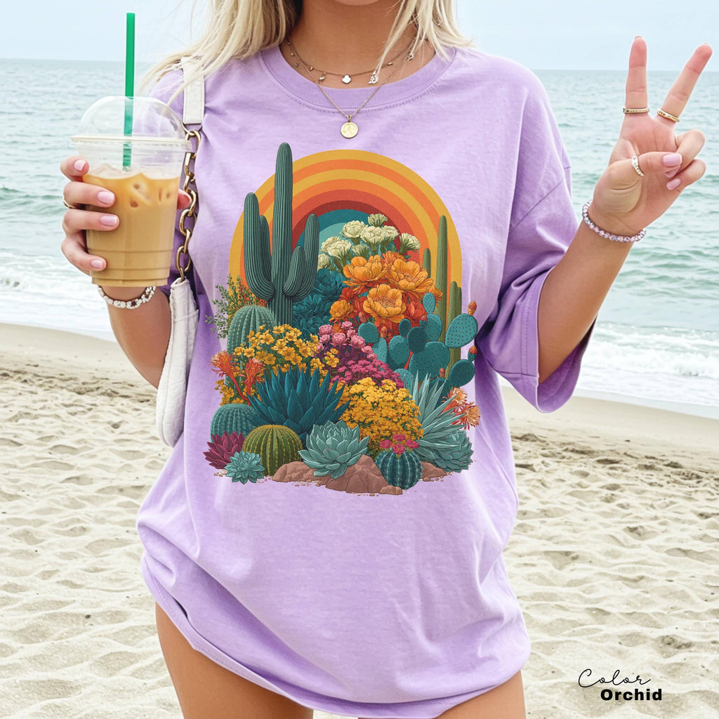 Desert Cactus Shirt, Southwest Cactus Tee, Boho Western Shirt, Arizona Desert Graphic Tee, Retro Desert Shirt