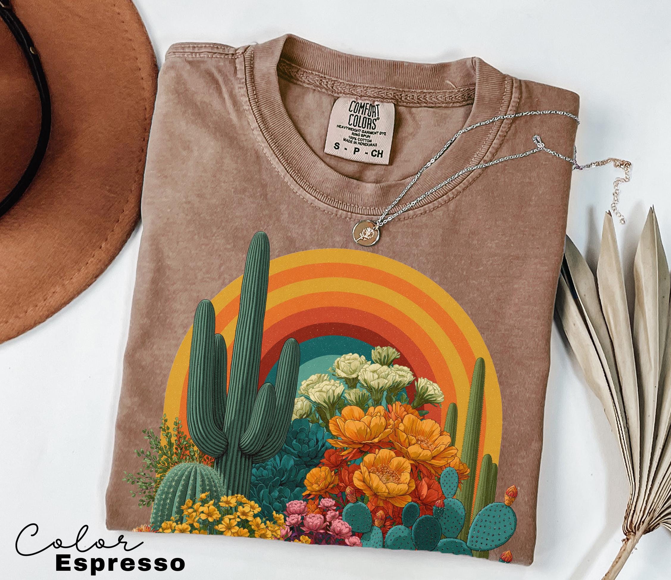 Desert Cactus Shirt, Southwest Cactus Tee, Boho Western Shirt, Arizona Desert Graphic Tee, Retro Desert Shirt