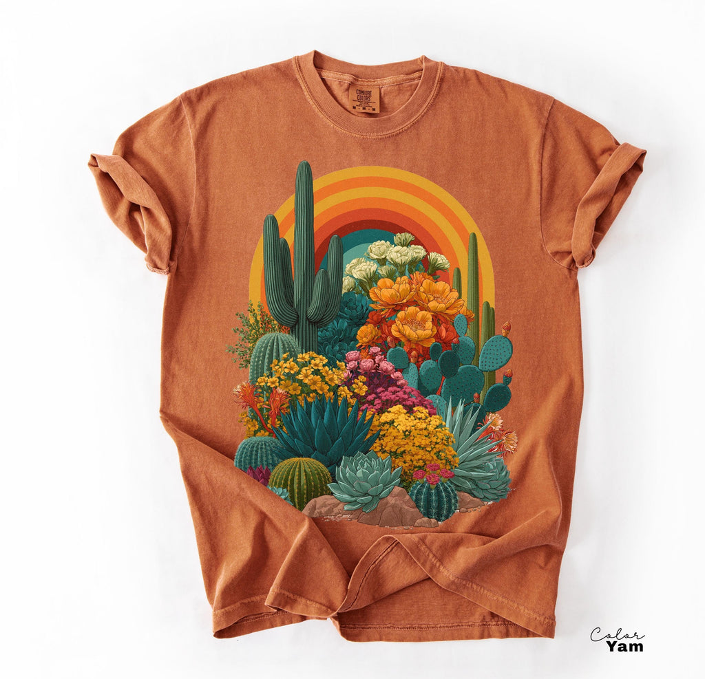 Desert Cactus Shirt, Southwest Cactus Tee, Boho Western Shirt, Arizona Desert Graphic Tee, Retro Desert Shirt