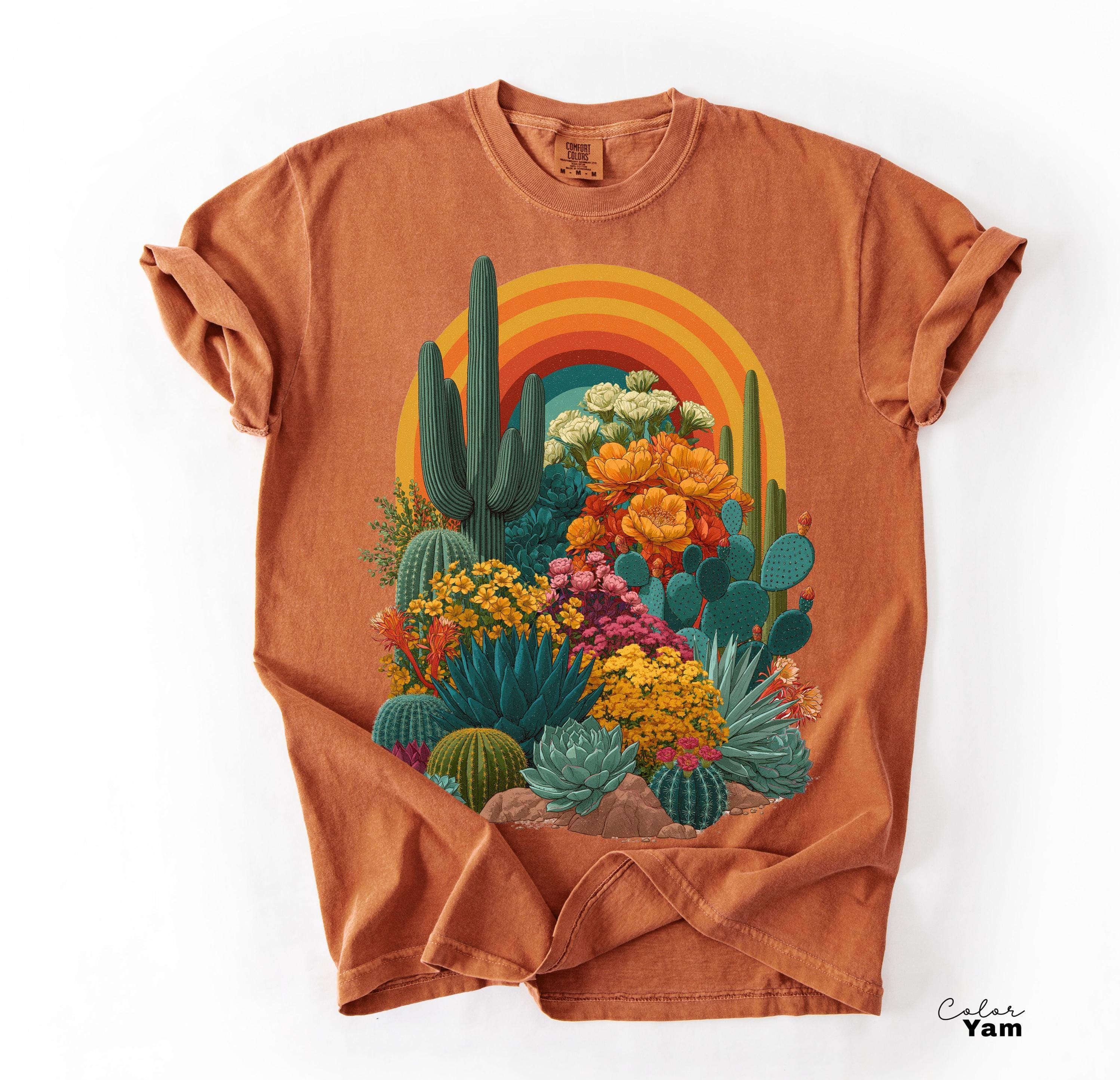 Desert Cactus Shirt, Southwest Cactus Tee, Boho Western Shirt, Arizona Desert Graphic Tee, Retro Desert Shirt
