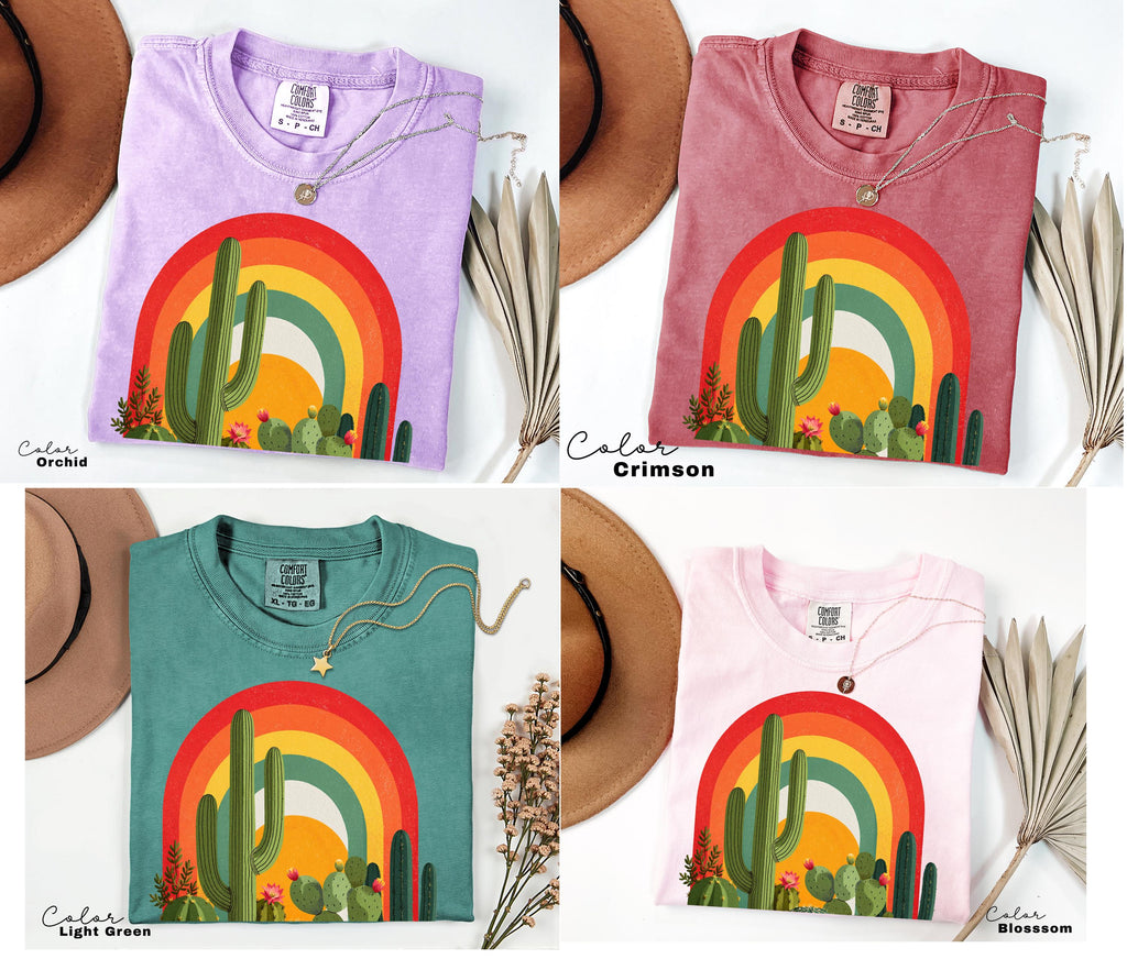 Desert Cactus Shirt, Southwest Cactus Tee, Boho Western Shirt, Arizona Desert Graphic Tee, Retro Desert Shirt