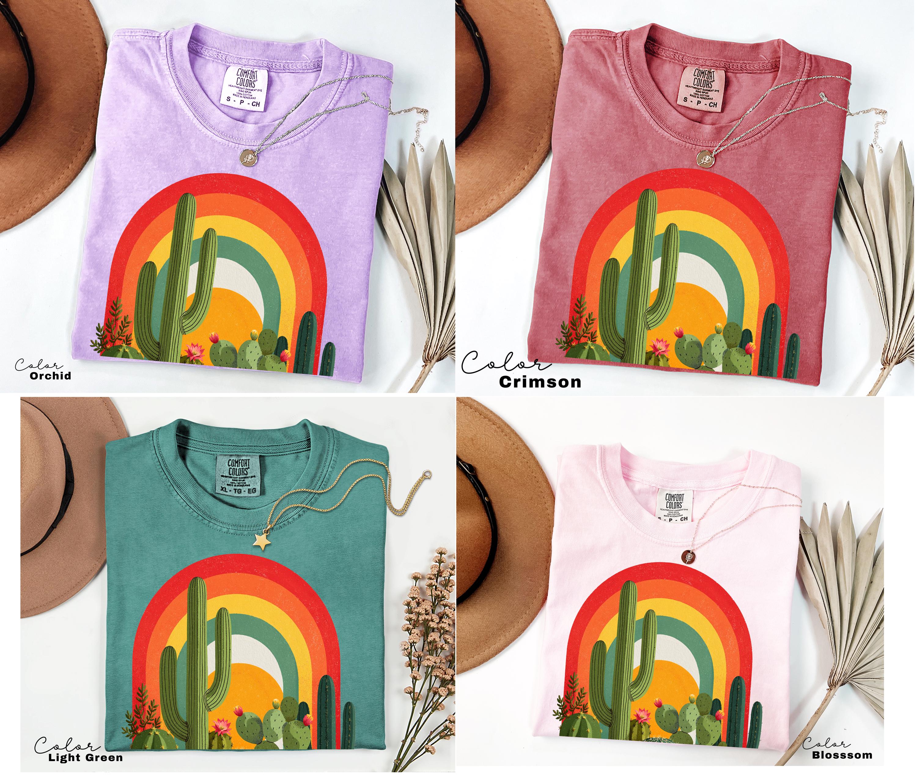 Desert Cactus Shirt, Southwest Cactus Tee, Boho Western Shirt, Arizona Desert Graphic Tee, Retro Desert Shirt