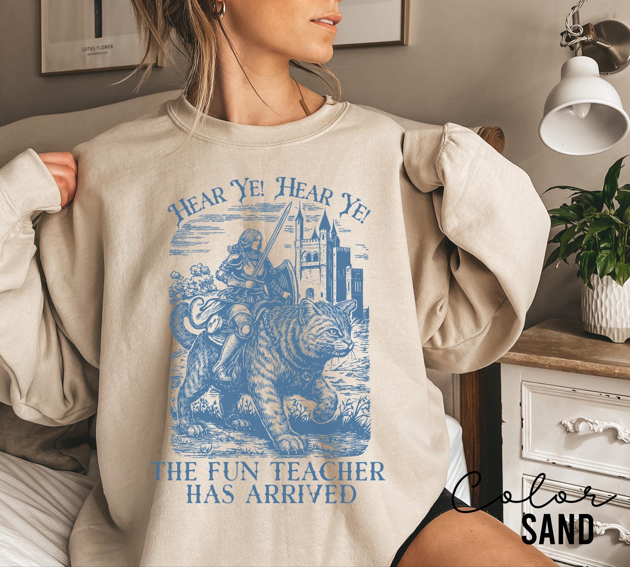 Fun Teacher Shirt, Funny Teacher T-shirt, Hear Ye, English Teacher, Knight Cat Shirt