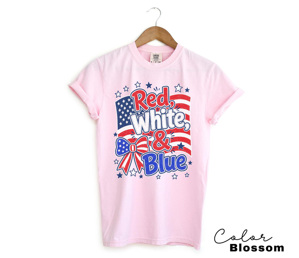 4th of July Shirt, Red White and Blue, Preppy Patriotic Tee, USA America Shirt, Flag Tshirt