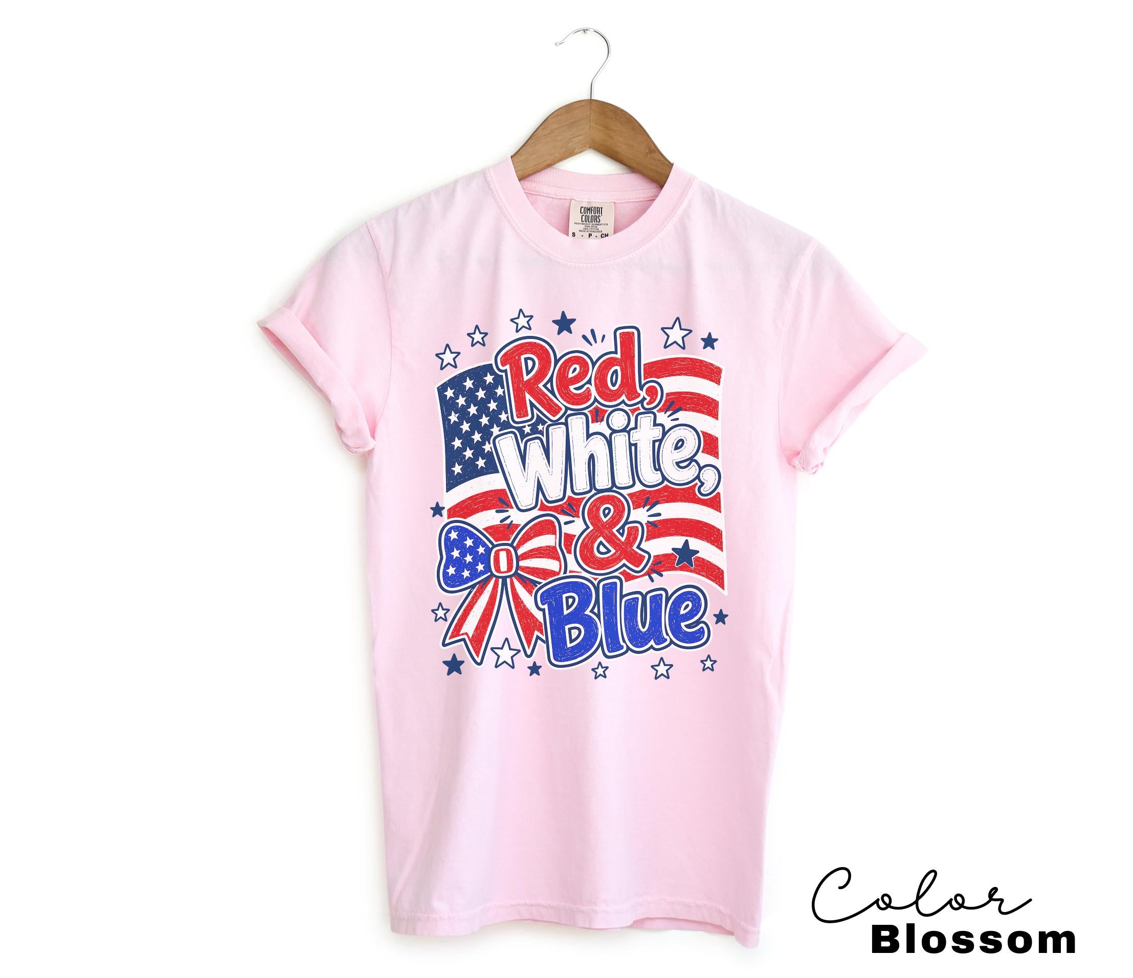 4th of July Shirt, Red White and Blue, Preppy Patriotic Tee, USA America Shirt, Flag Tshirt