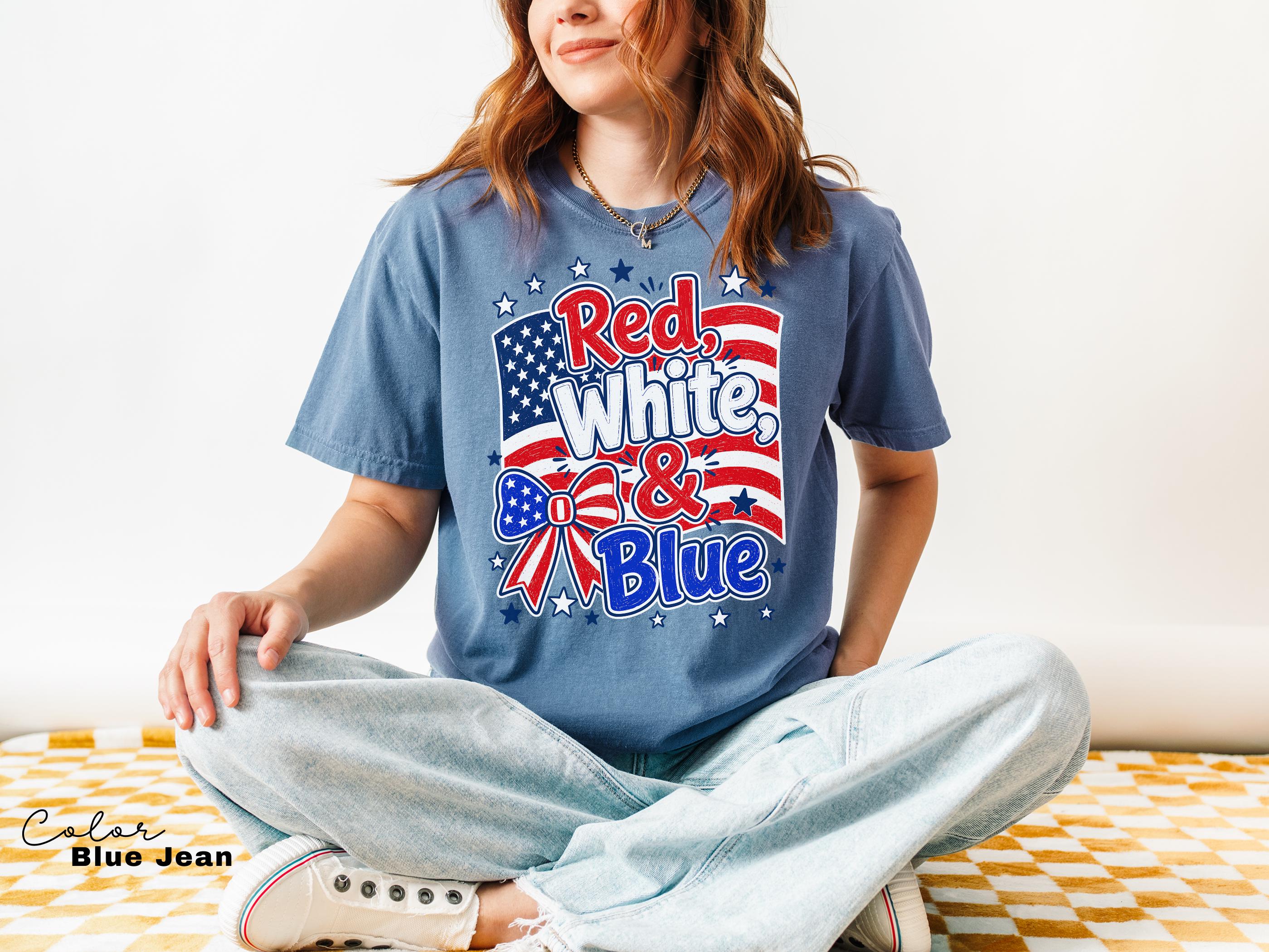 4th of July Shirt, Red White and Blue, Preppy Patriotic Tee, USA America Shirt, Flag Tshirt
