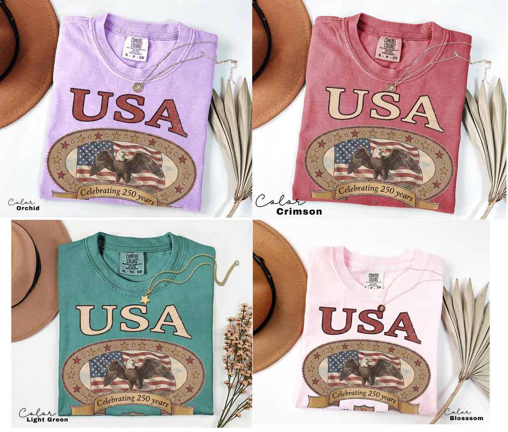 Retro America 4th Of July Shirt Preppy Fourth of July Tshirt Trendy Oversized USA Tee Aesthetic Patriotic Shirt Comfort Colors