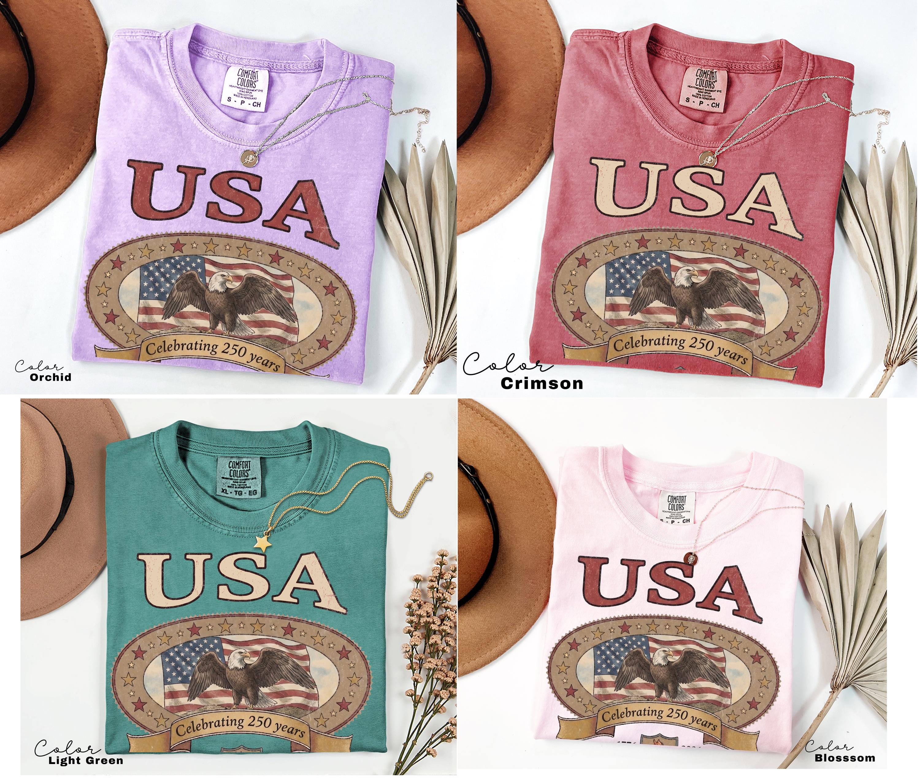 Retro America 4th Of July Shirt Preppy Fourth of July Tshirt Trendy Oversized USA Tee Aesthetic Patriotic Shirt Comfort Colors