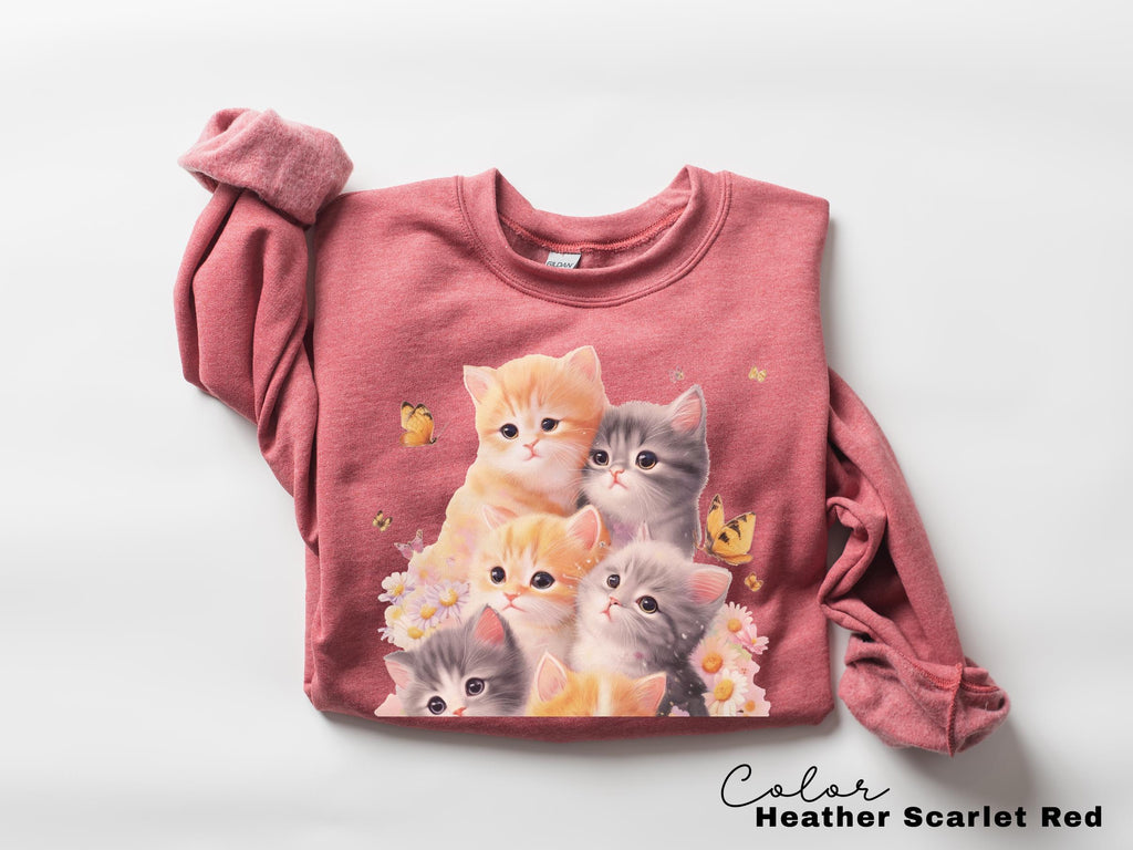 Retro Kitten Shirt Vintage Floral Cat Tee Cottagecore Cat Lover Gift