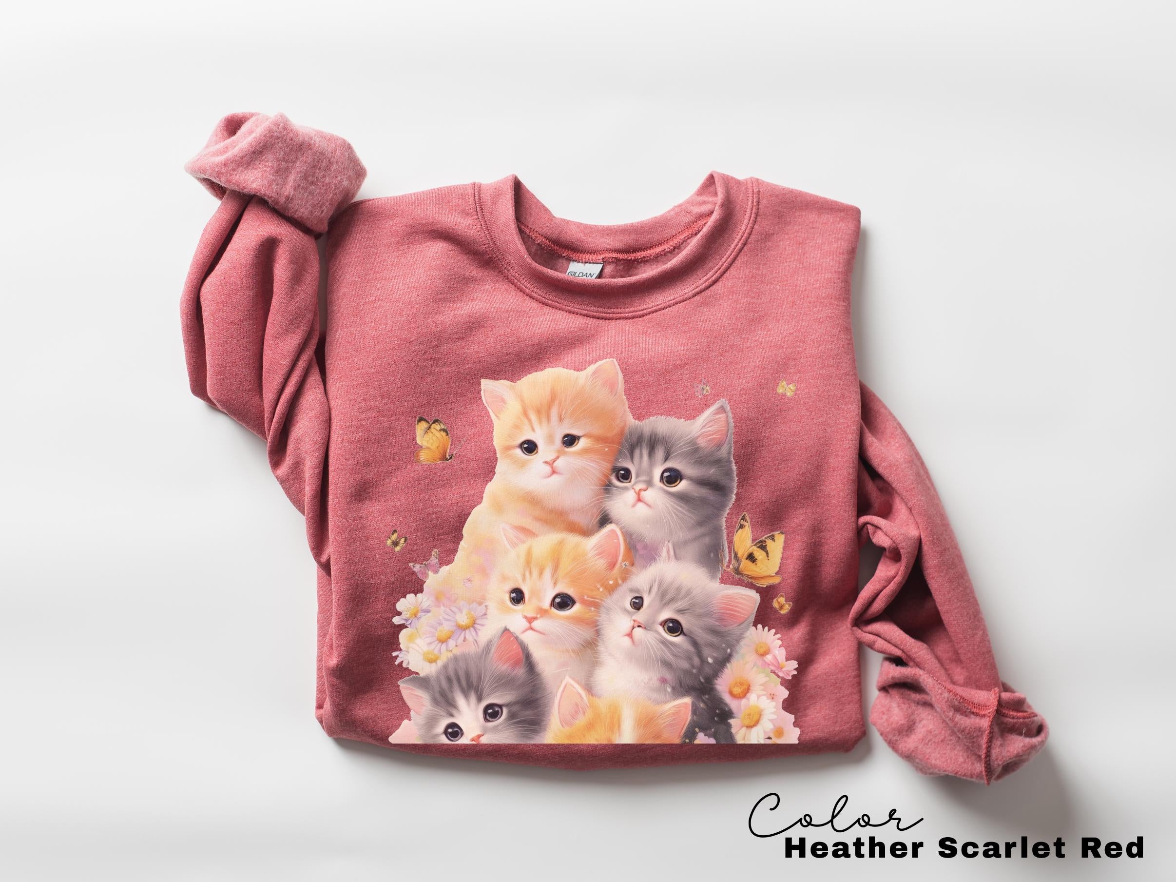 Retro Kitten Shirt Vintage Floral Cat Tee Cottagecore Cat Lover Gift