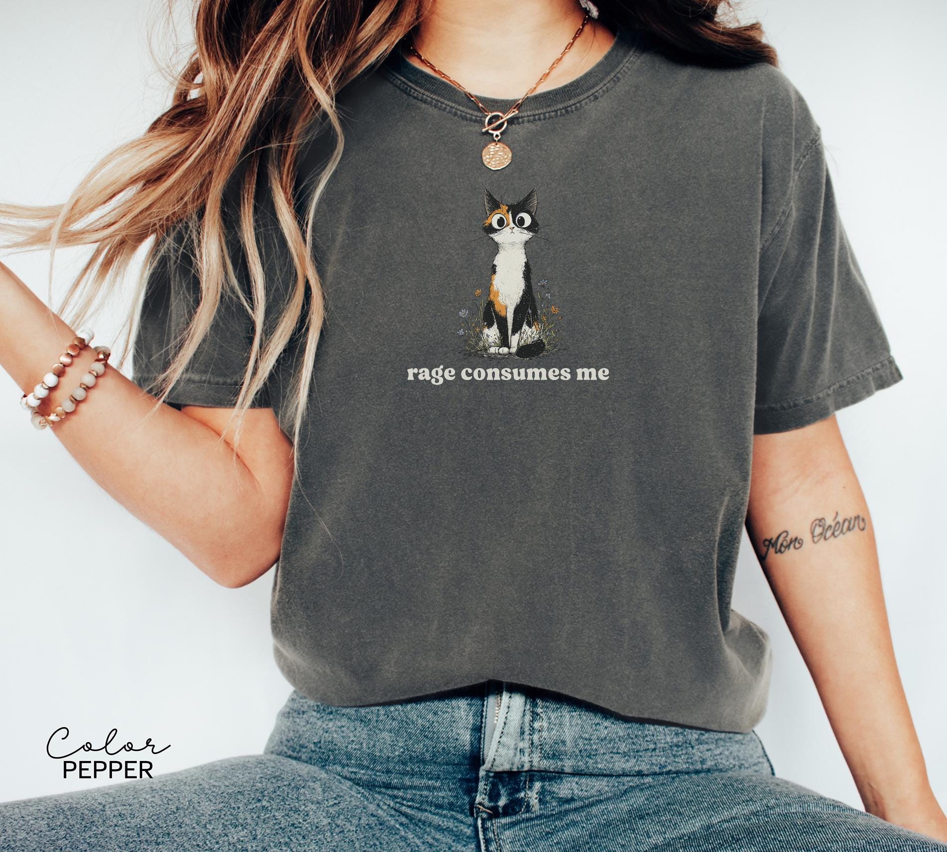 Rage Consumes Me Shirt, Cute Cat Meme T-Shirt, Funny Sarcastic Kitten Tee, Comfort Colors Funny Mental Health T Shirt,