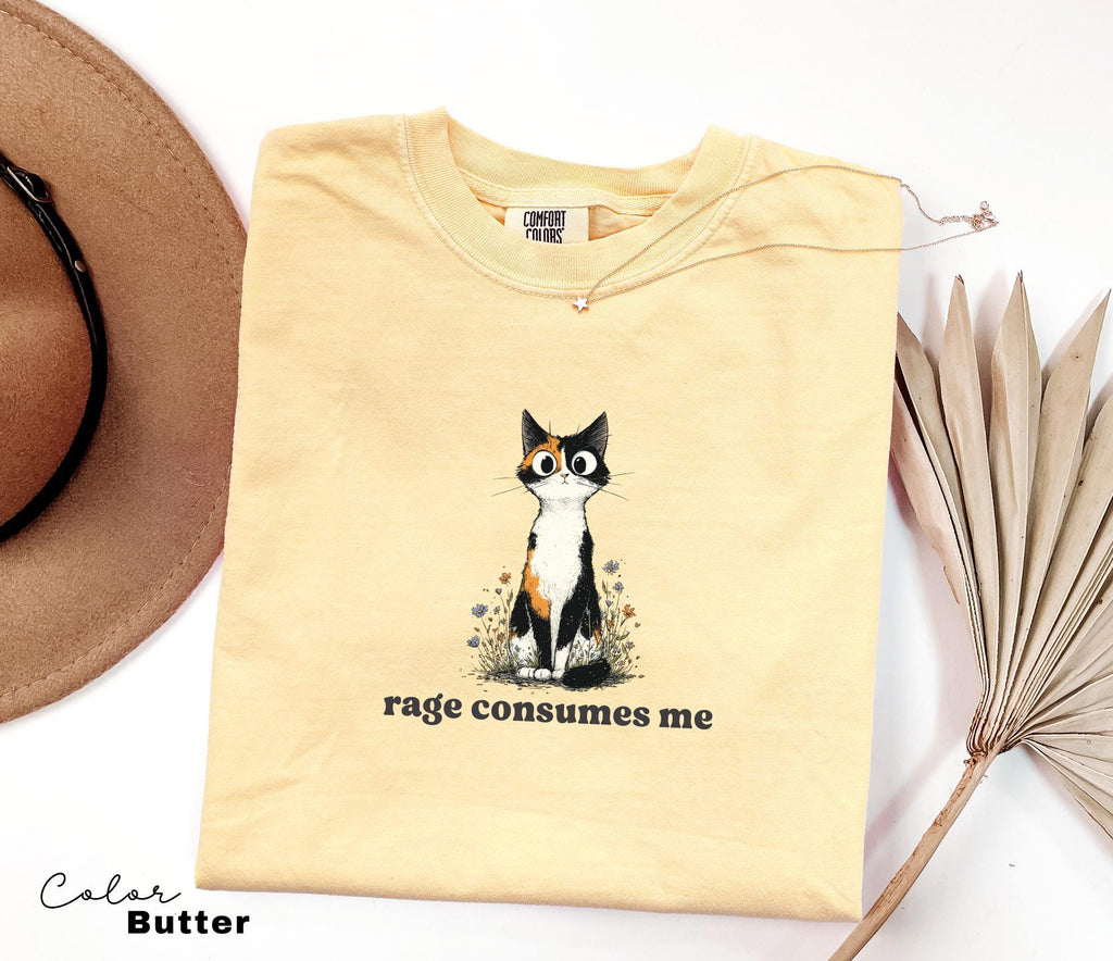 Rage Consumes Me Shirt, Cute Cat Meme T-Shirt, Funny Sarcastic Kitten Tee, Comfort Colors Funny Mental Health T Shirt,