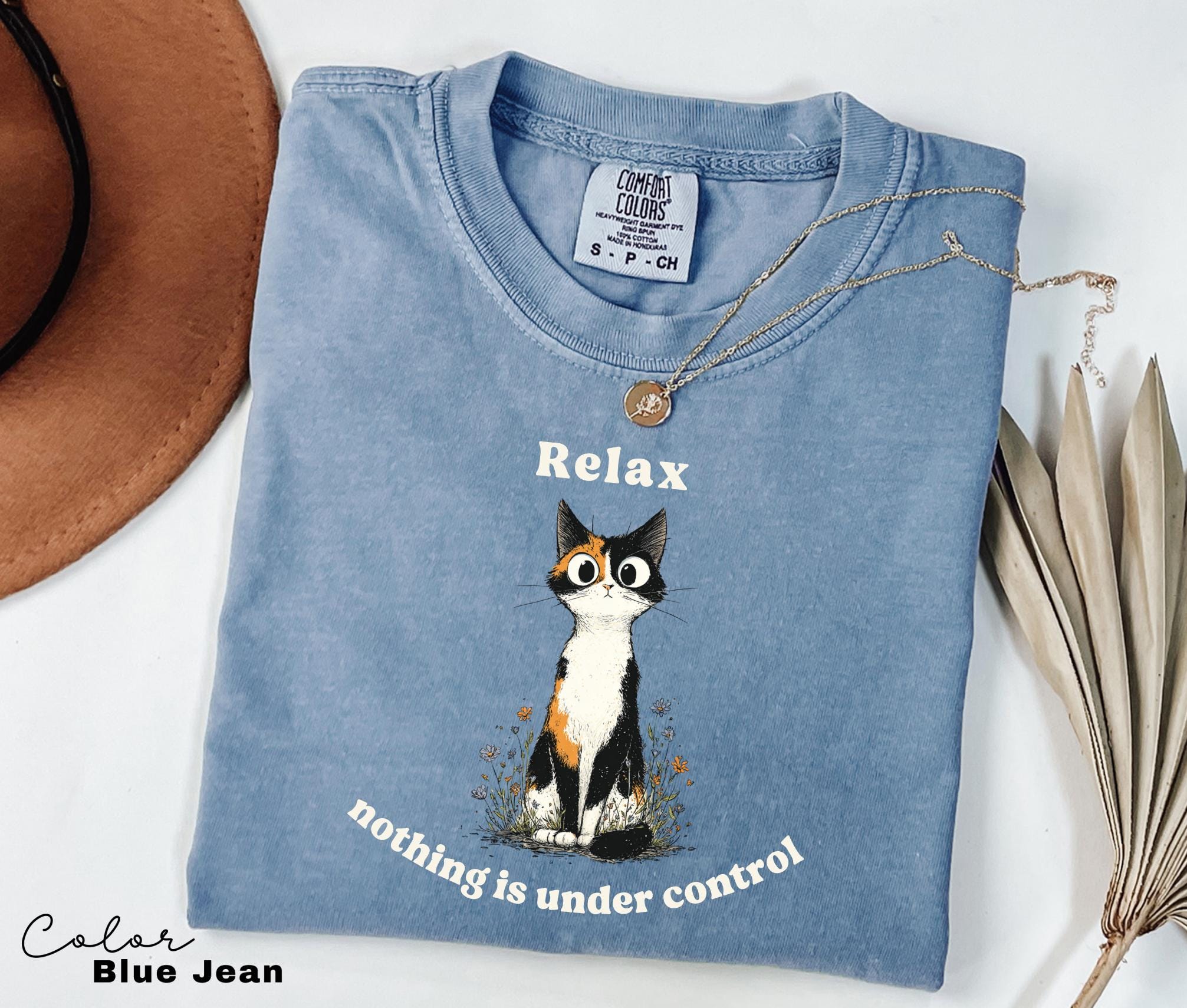Funny Mental Health Cat Shirt, Nothing is in Control, Cute Cat Meme T-Shirt, Funny Sarcastic Kitten Tee, Comfort Colors