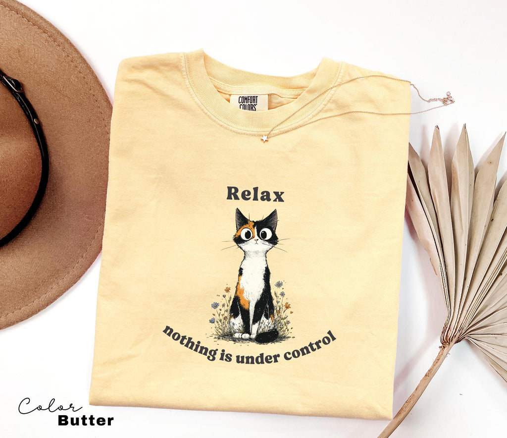 Funny Mental Health Cat Shirt, Nothing is in Control, Cute Cat Meme T-Shirt, Funny Sarcastic Kitten Tee, Comfort Colors