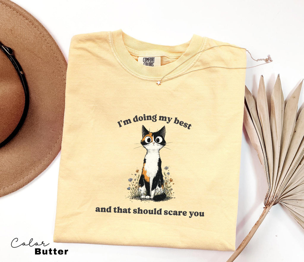 Funny Mental Health Cat Shirt, I'm Doing My Best, Cute Cat Meme T-Shirt, Funny Sarcastic Kitten Tee,