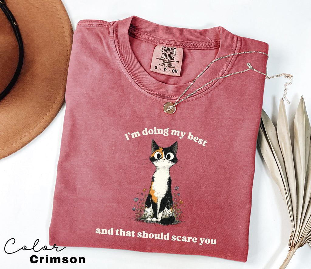 Funny Mental Health Cat Shirt, I'm Doing My Best, Cute Cat Meme T-Shirt, Funny Sarcastic Kitten Tee,