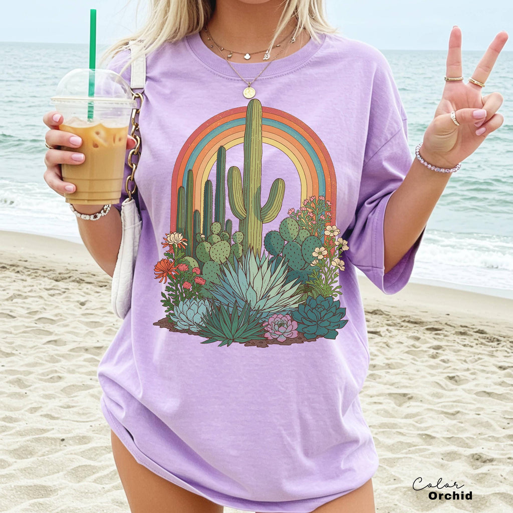 Desert Cactus Shirt, Southwest Cactus Tee, Boho Western Shirt, Arizona Desert Graphic Tee, Retro Desert Shirt