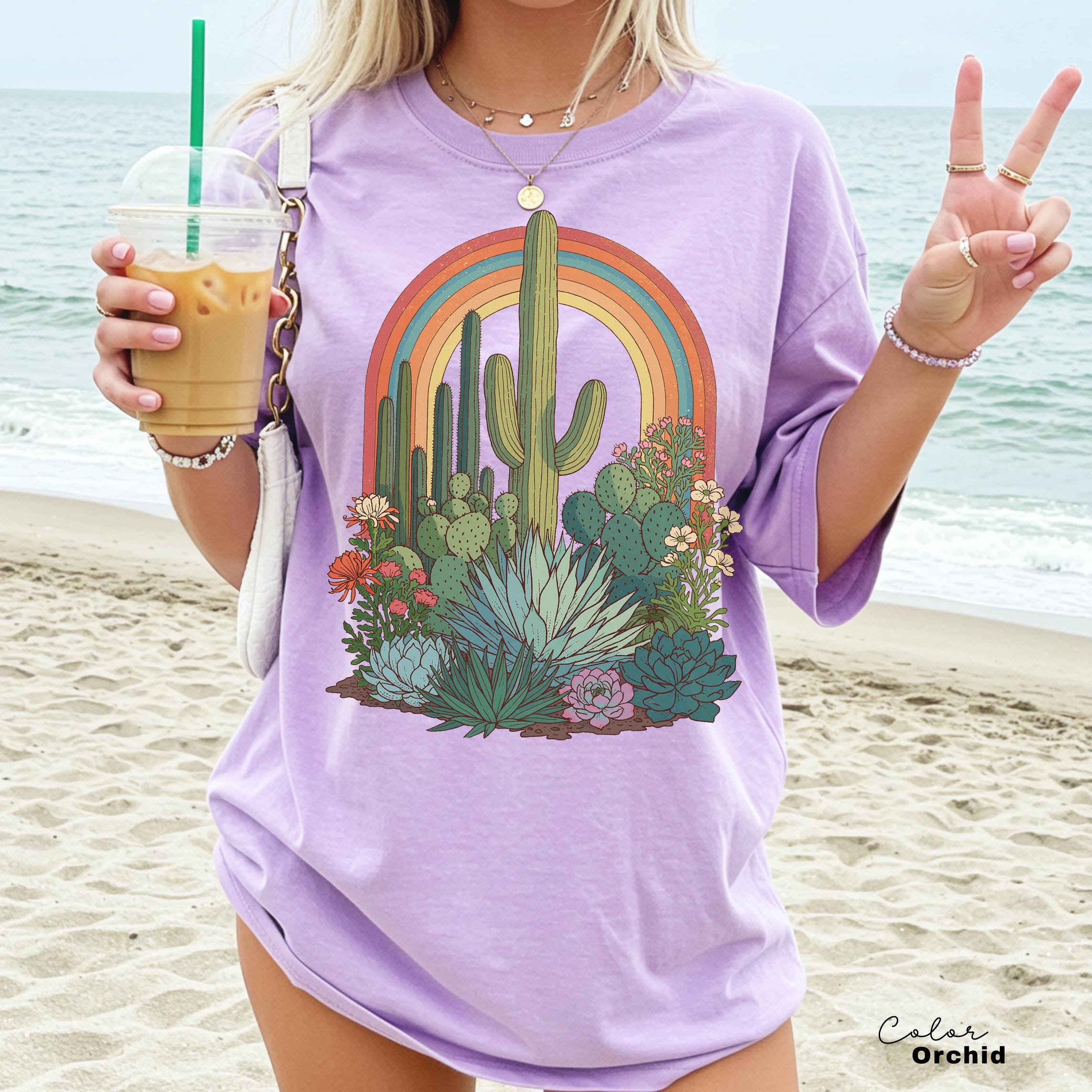 Desert Cactus Shirt, Southwest Cactus Tee, Boho Western Shirt, Arizona Desert Graphic Tee, Retro Desert Shirt