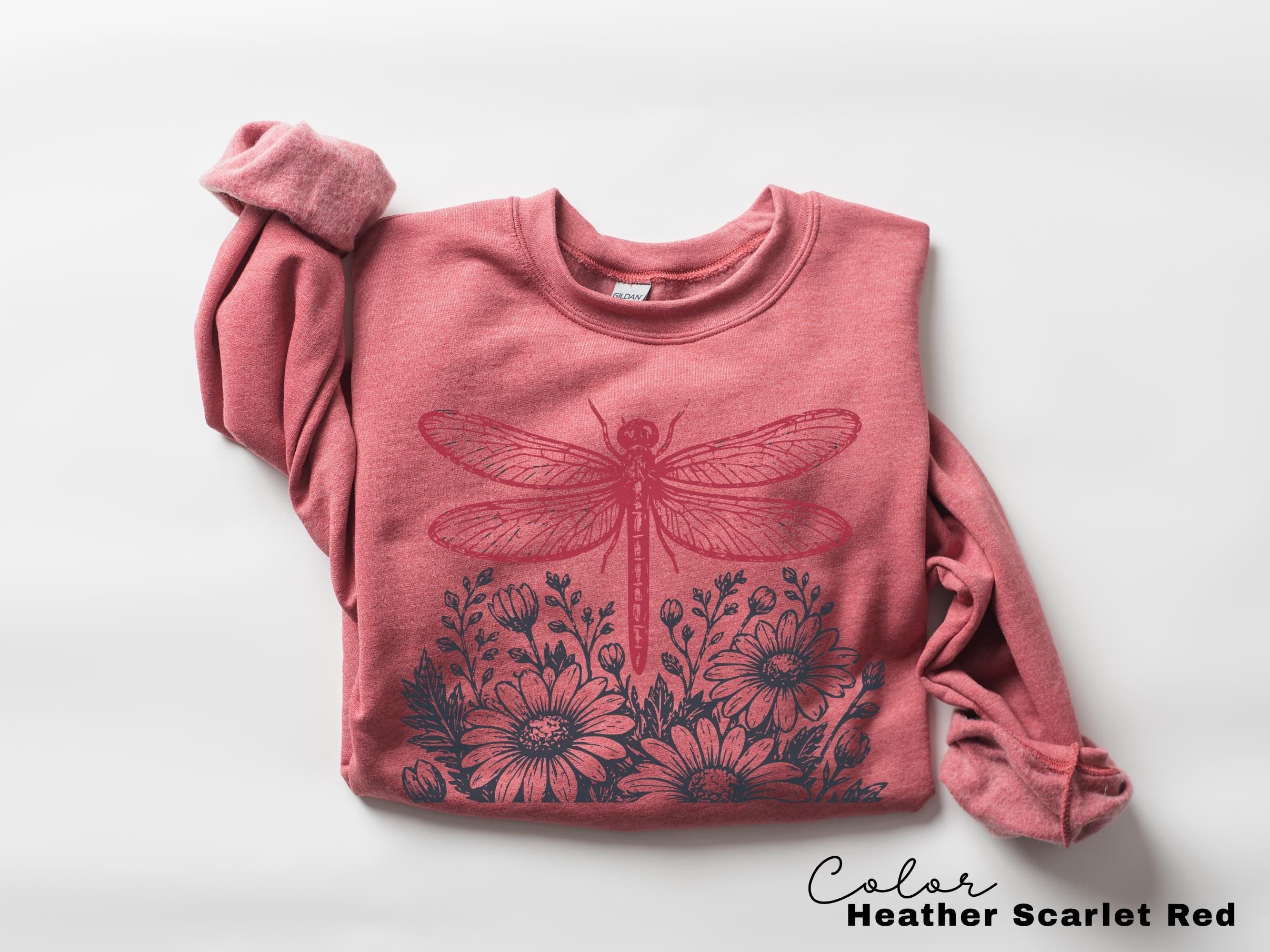 Dragonfly Shirt, Comfort Colors Wildflower Dragonfly Tee, Cottagecore Botanical Shirt, Nature Lover Gift, Vintage Floral Graphic