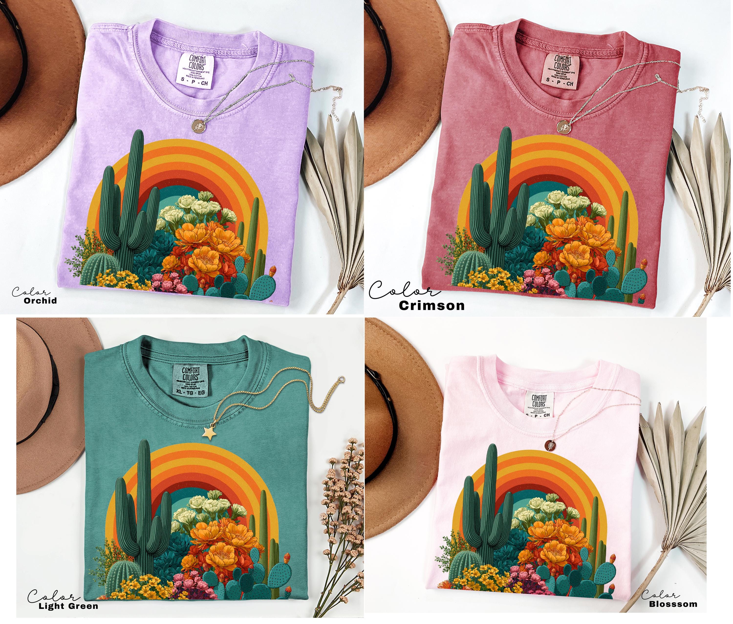 Desert Cactus Shirt, Southwest Cactus Tee, Boho Western Shirt, Arizona Desert Graphic Tee, Retro Desert Shirt