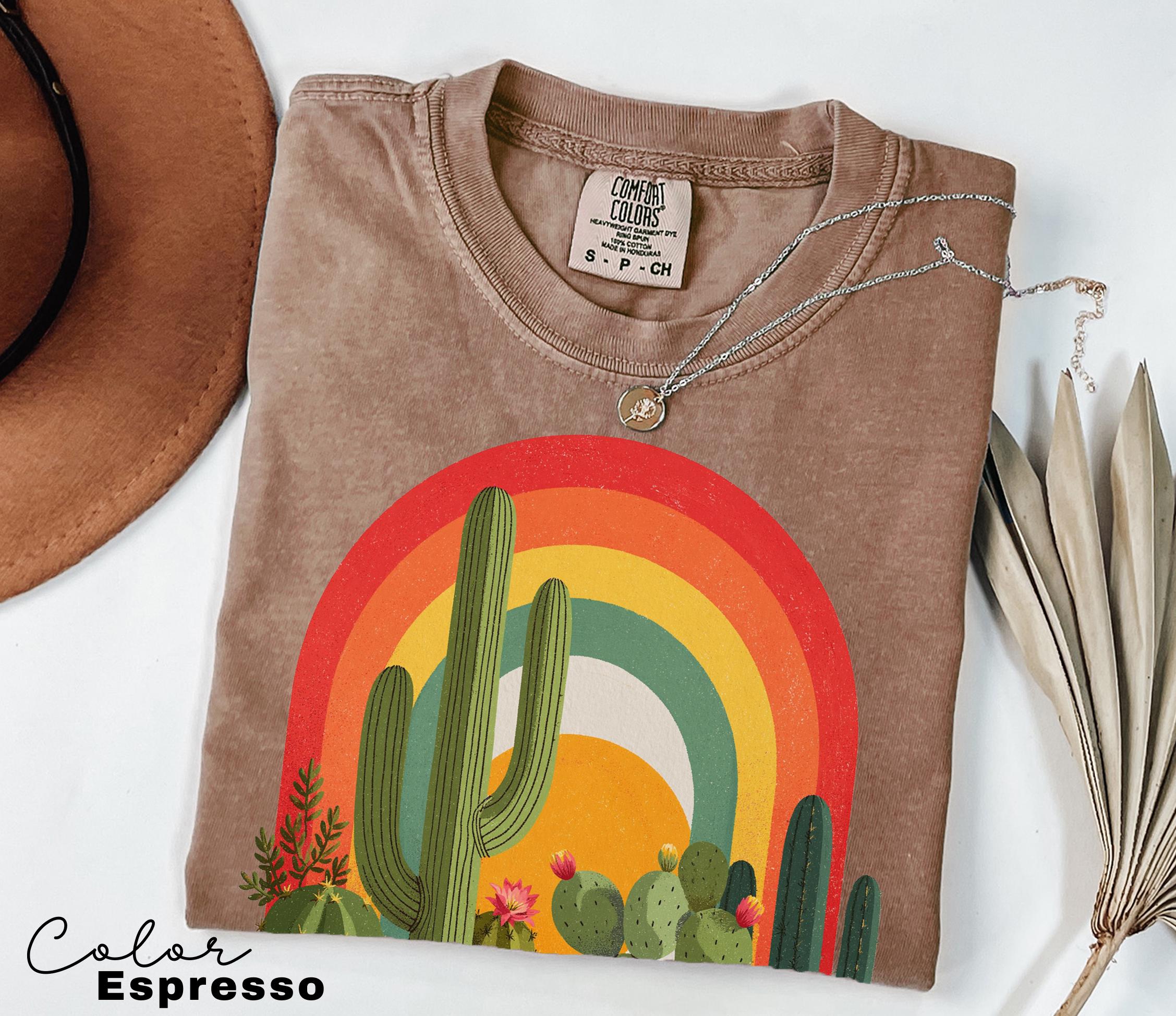 Desert Cactus Shirt, Southwest Cactus Tee, Boho Western Shirt, Arizona Desert Graphic Tee, Retro Desert Shirt