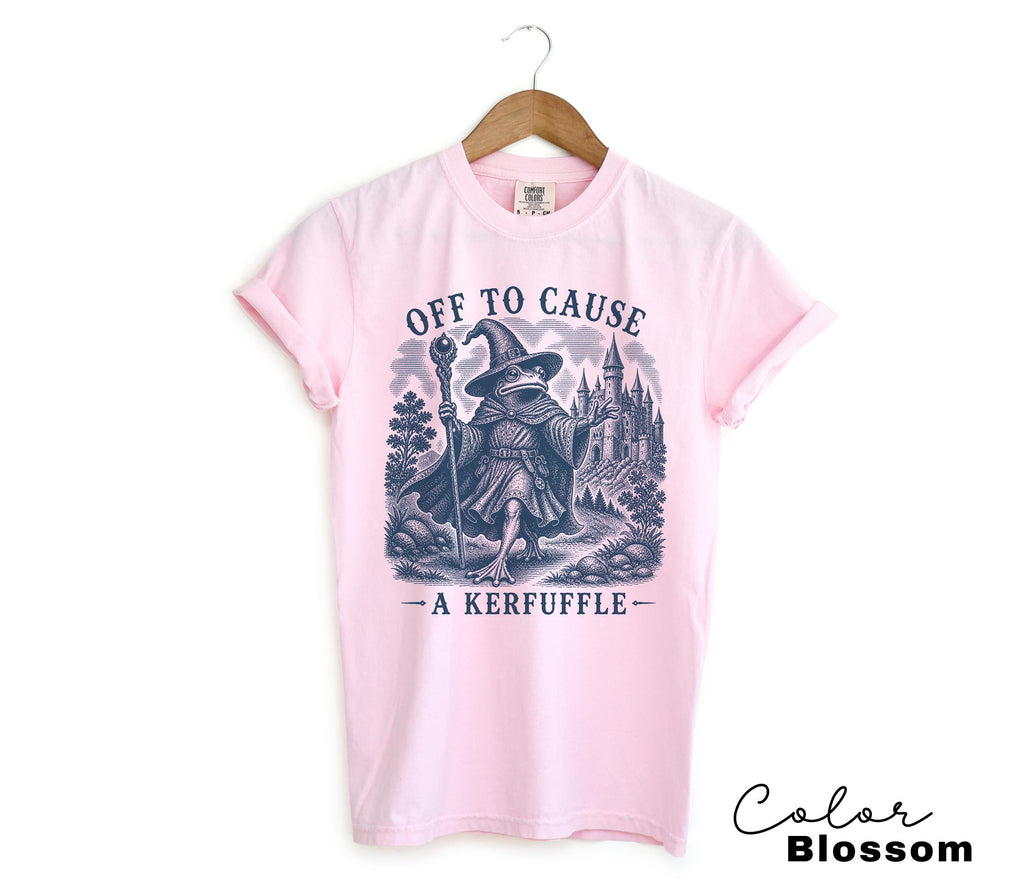 Kerfuffle Frog Shirt, Off To Cause A Kerfuffle Frog Tee, Funny Frog Sweatshirt, Goblincore Wizard Sweatshirt, Comfort Colors Chaotic Gift