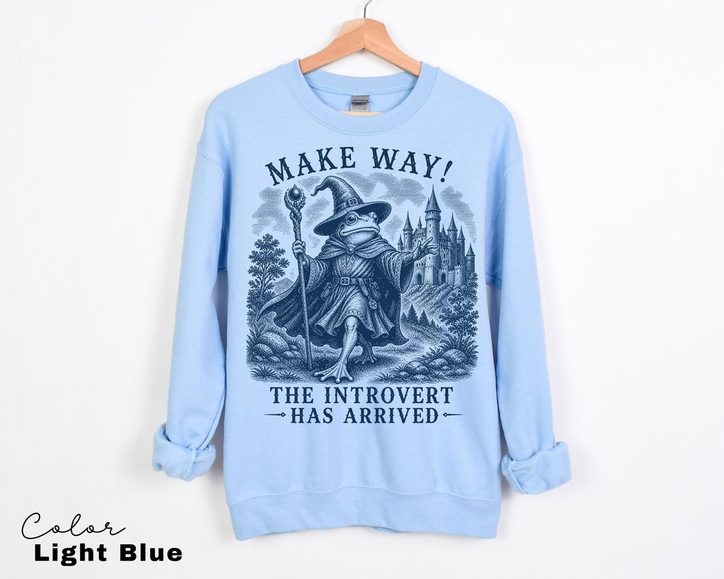 Funny Mental Health Shirt, Make Way The Introvert Has Arrived Tee, Funny Frog Sweatshirt, Goblincore Homebody, Antisocial Gift