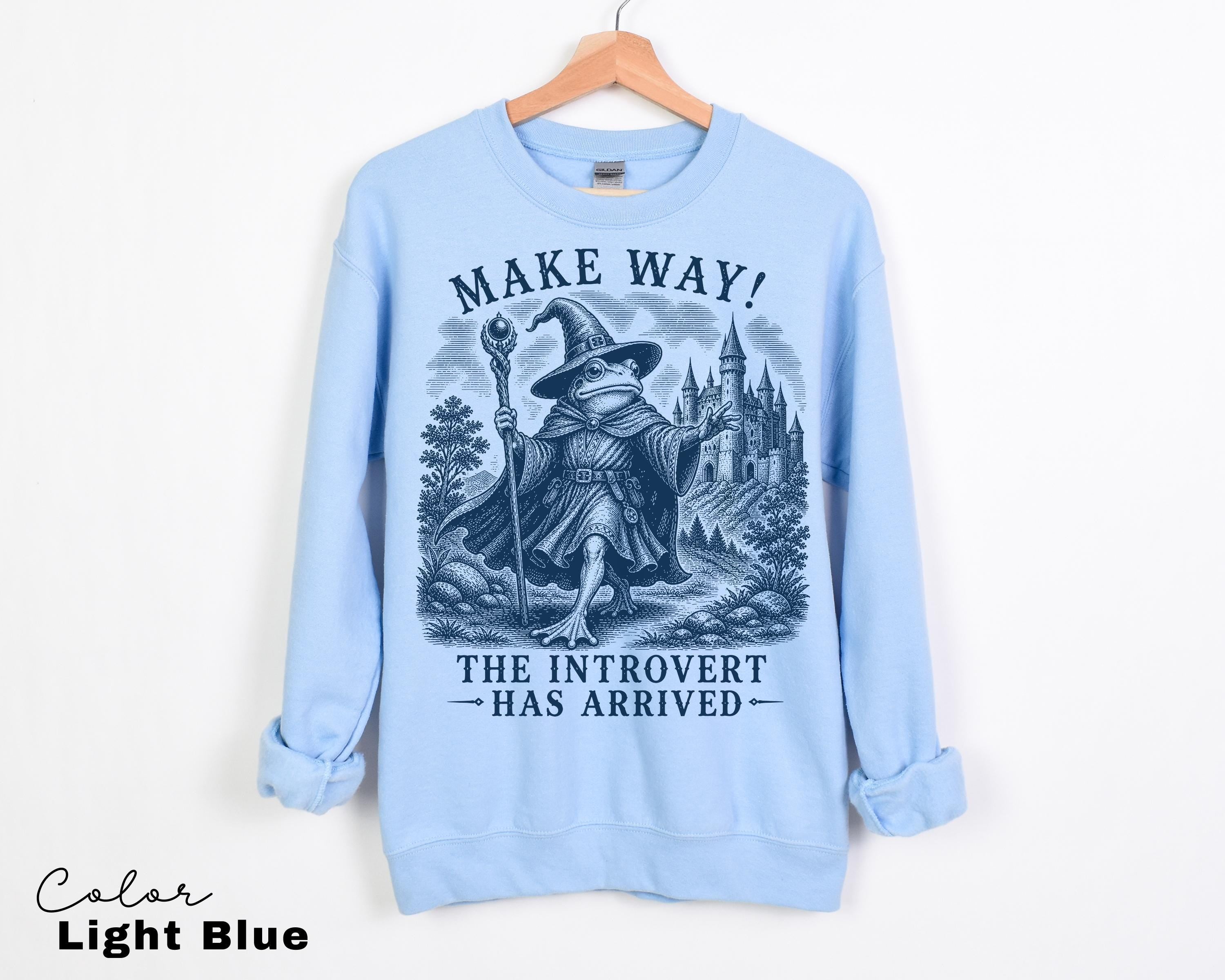 Funny Mental Health Shirt, Make Way The Introvert Has Arrived Tee, Funny Frog Sweatshirt, Goblincore Homebody, Antisocial Gift