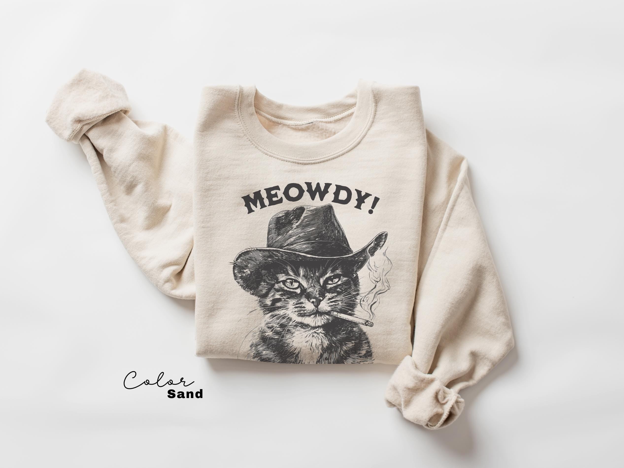 Meowdy Cowboy Cat Shirt, Vintage Cowboy Cat T-Shirt, Retro 90s Cat Tee, Funny Western Cat Shirt, Cute Kitten Country Western Vintage T-Shirt