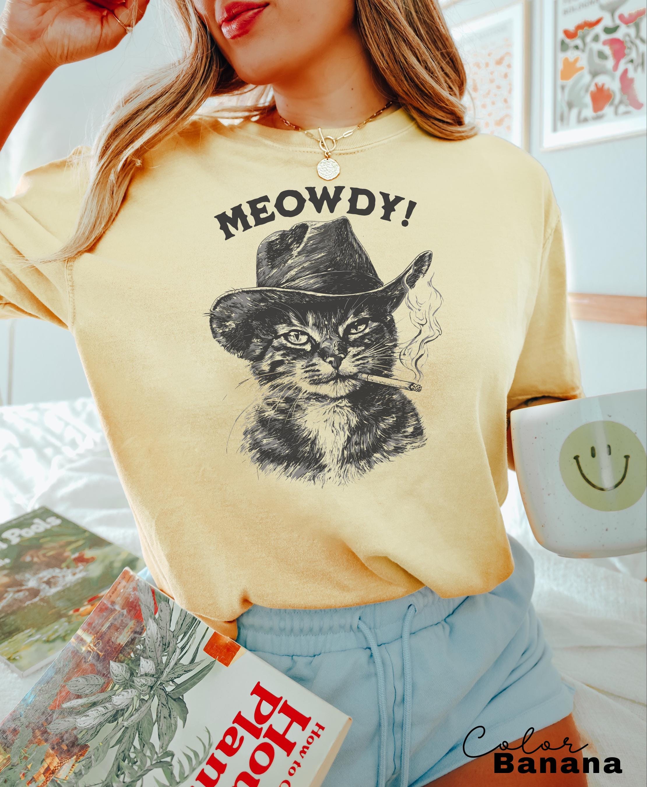 Meowdy Cowboy Cat Shirt, Vintage Cowboy Cat T-Shirt, Retro 90s Cat Tee, Funny Western Cat Shirt, Cute Kitten Country Western Vintage T-Shirt