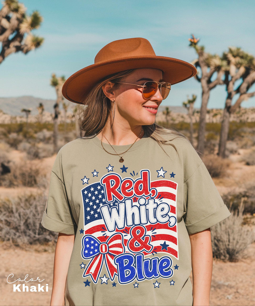 4th of July Shirt, Red White and Blue, Preppy Patriotic Tee, USA America Shirt, Flag Tshirt