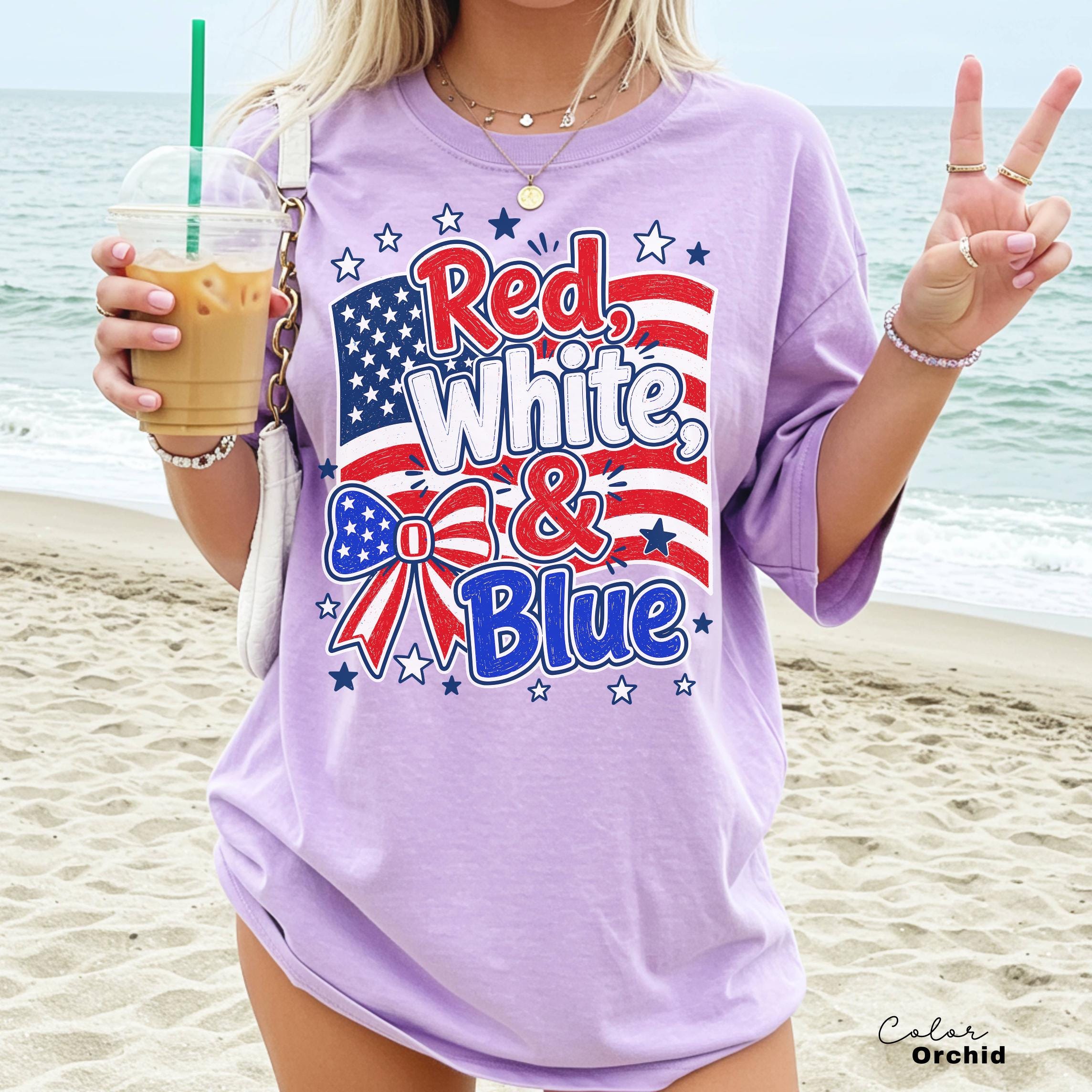 4th of July Shirt, Red White and Blue, Preppy Patriotic Tee, USA America Shirt, Flag Tshirt