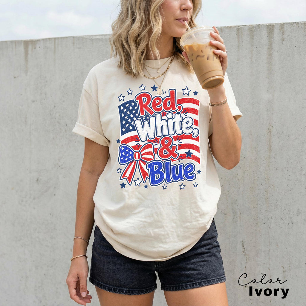 4th of July Shirt, Red White and Blue, Preppy Patriotic Tee, USA America Shirt, Flag Tshirt