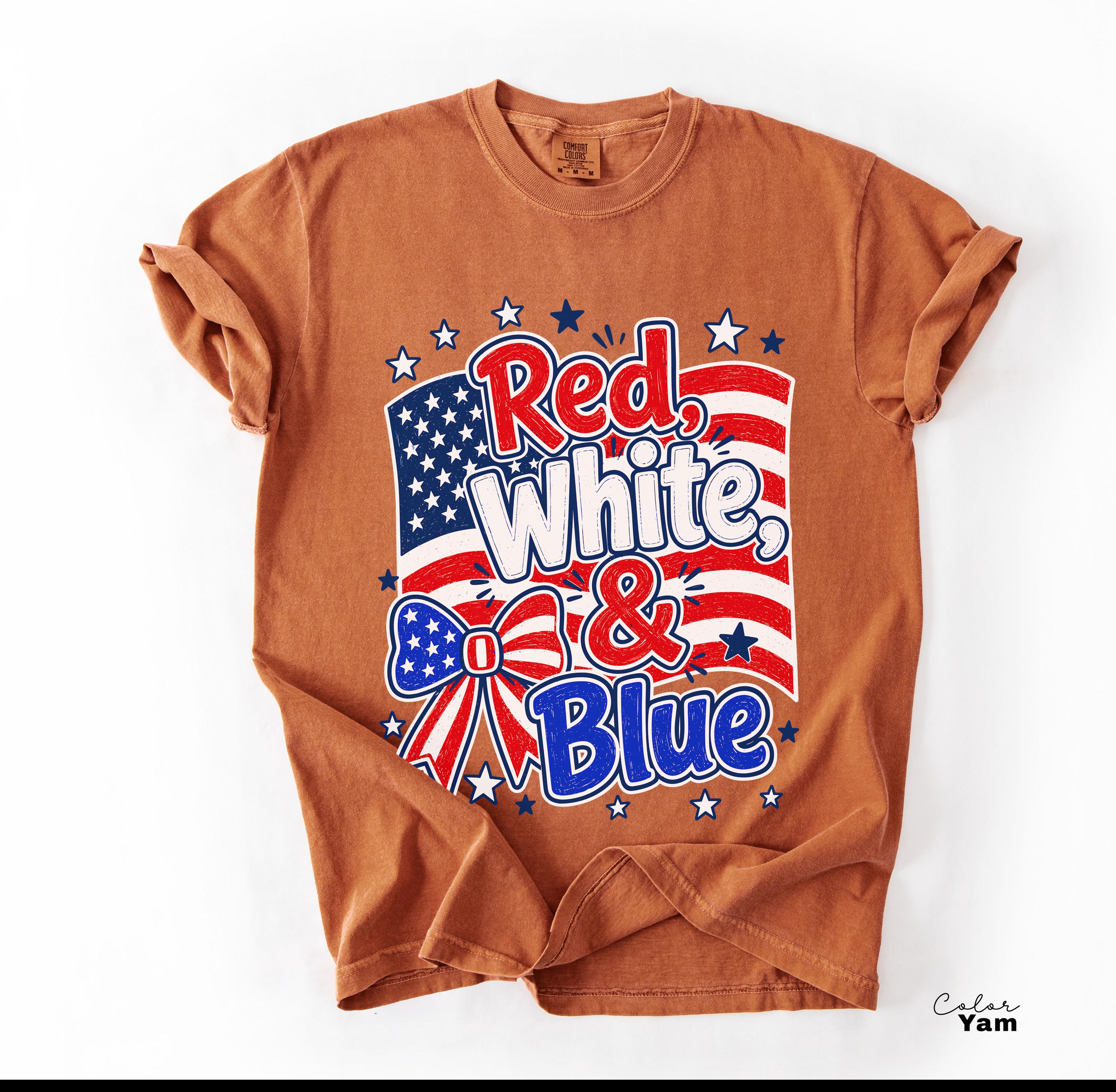 4th of July Shirt, Red White and Blue, Preppy Patriotic Tee, USA America Shirt, Flag Tshirt